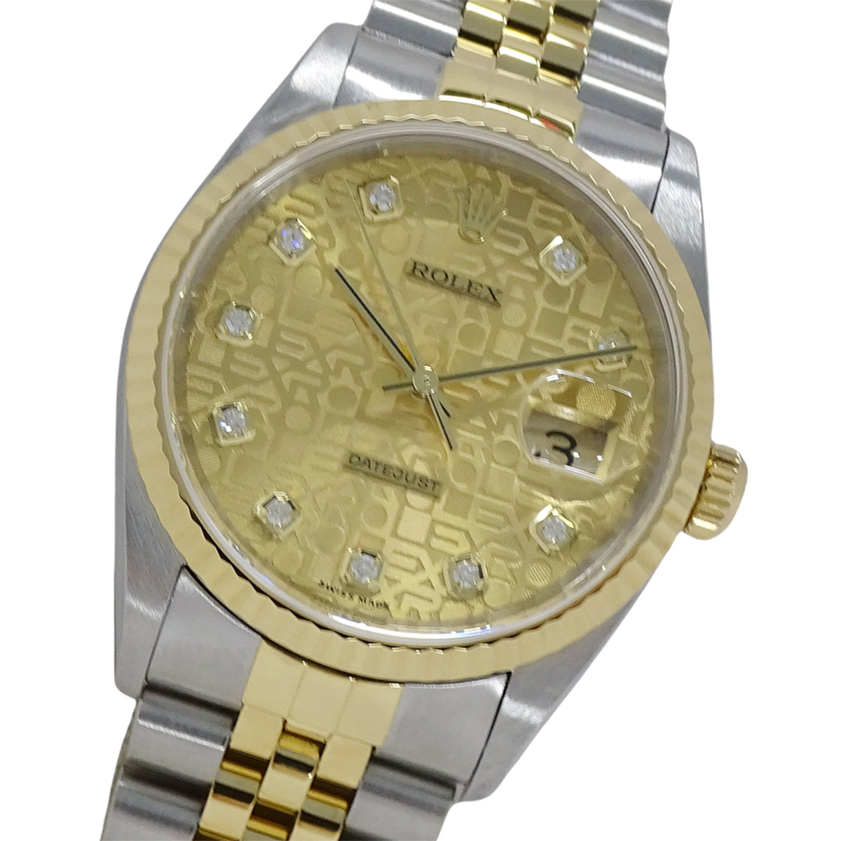 Rolex Datejust 16233G Y Dial 36mm Watch