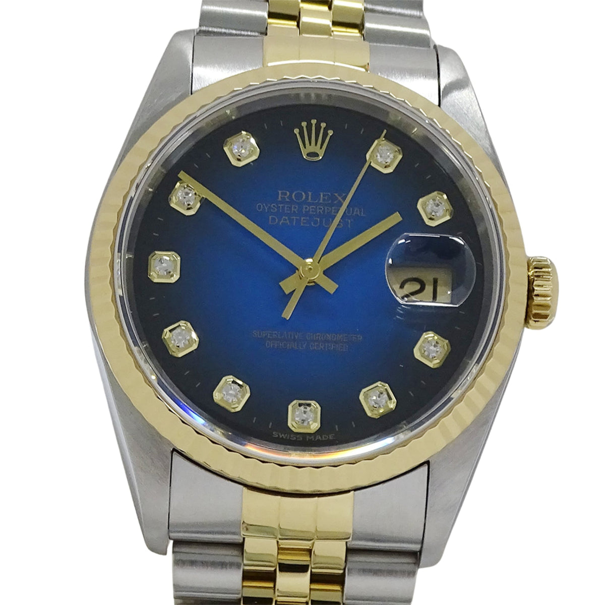Rolex Datejust 16233G Blue gradient Dial 35mm Watch