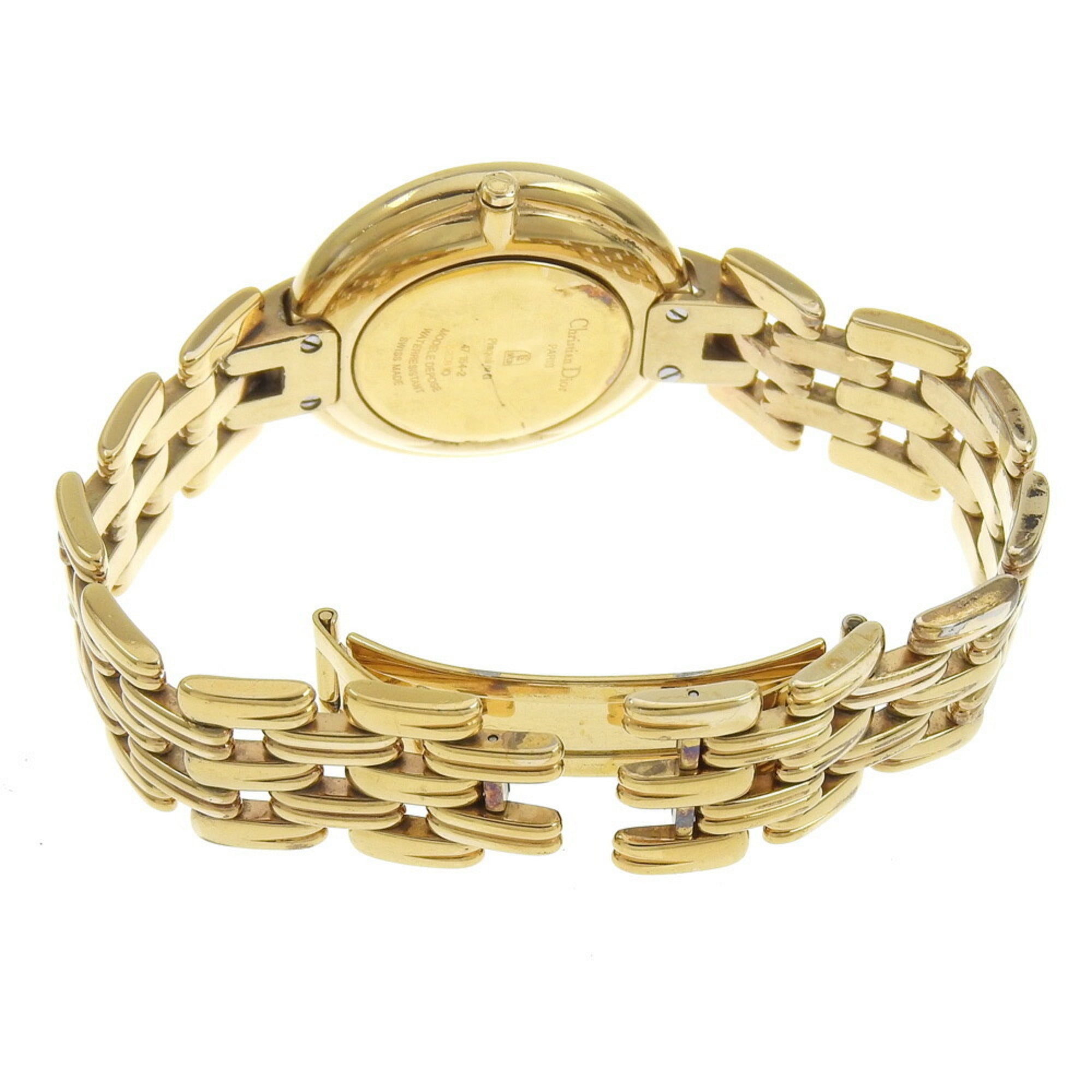 Christian Dior Bakira Uhr 47 154-2, vergoldetQuarz analoge AnzeigeSchwarz Zifferblatt, Herrenuhr