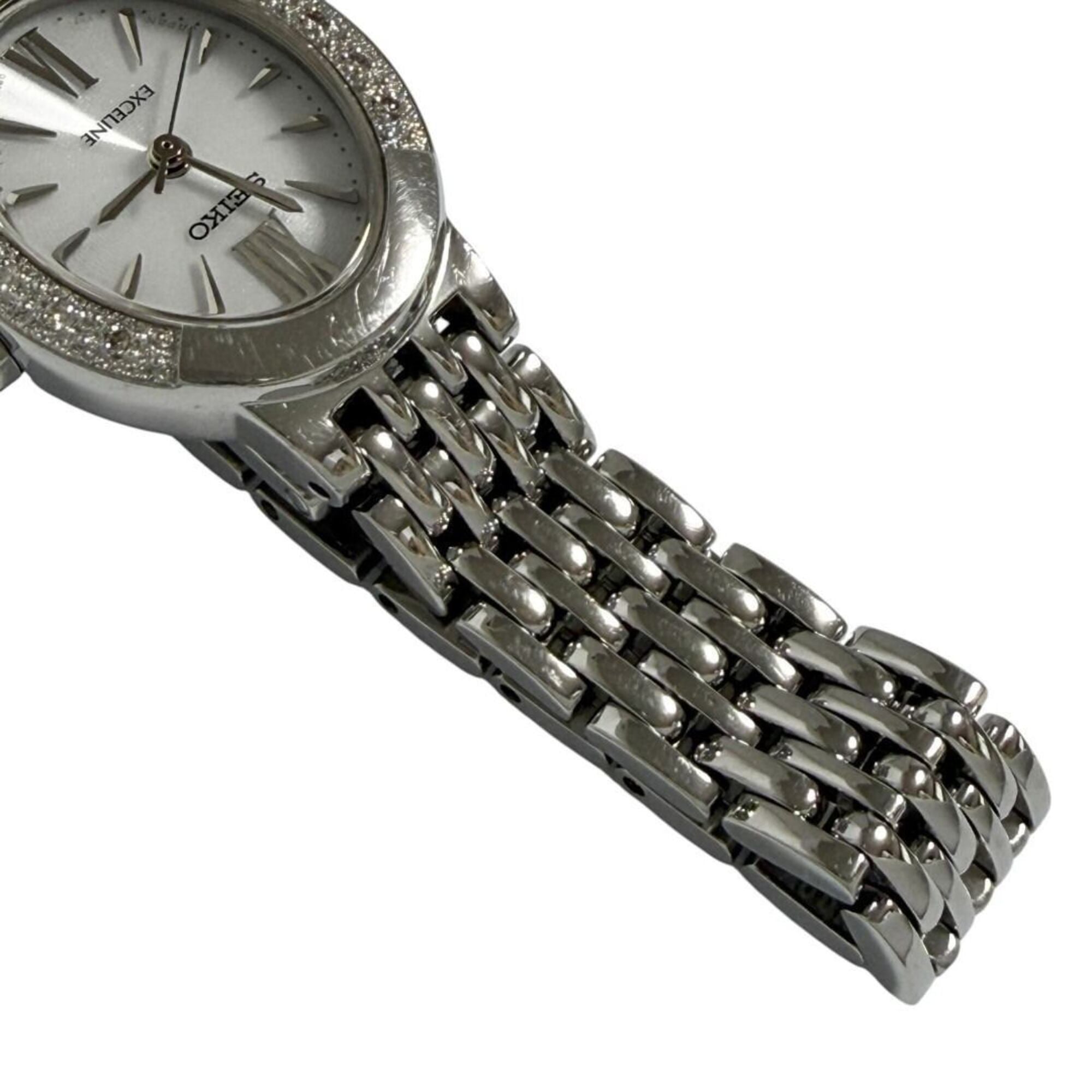 Seiko Dolce Exceline Damen-Solaruhr mit 10 Diamanten
