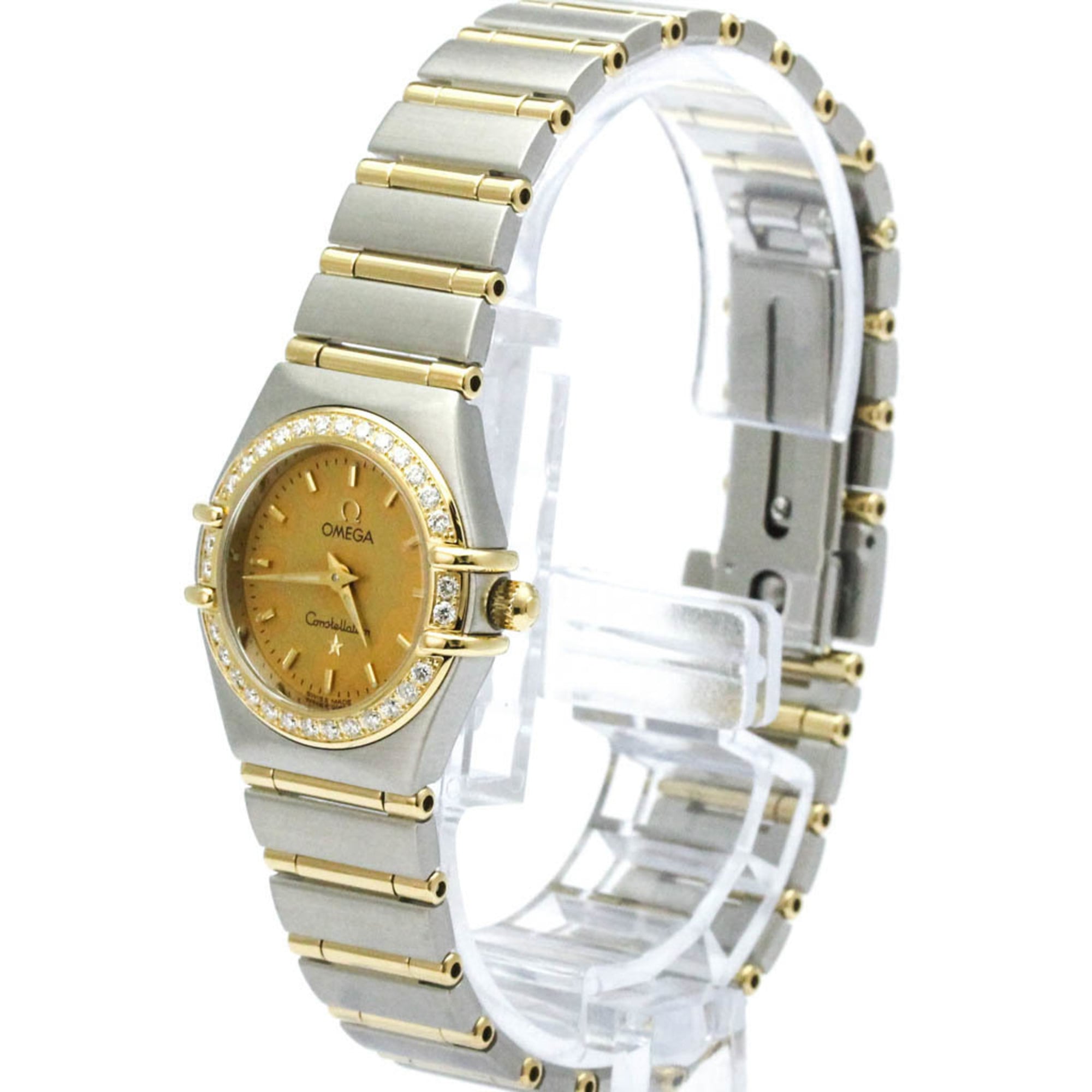 OMEGA Constellation Diamond 18K Gold Steel Watch 1367.10 Polished