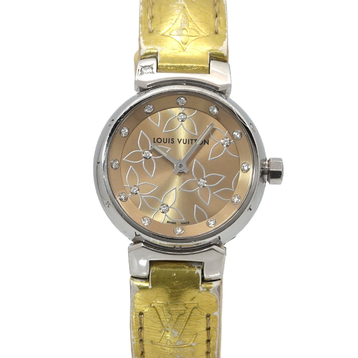 Louis Vuitton Tambour Q121M Gold Dial 28mm Watch