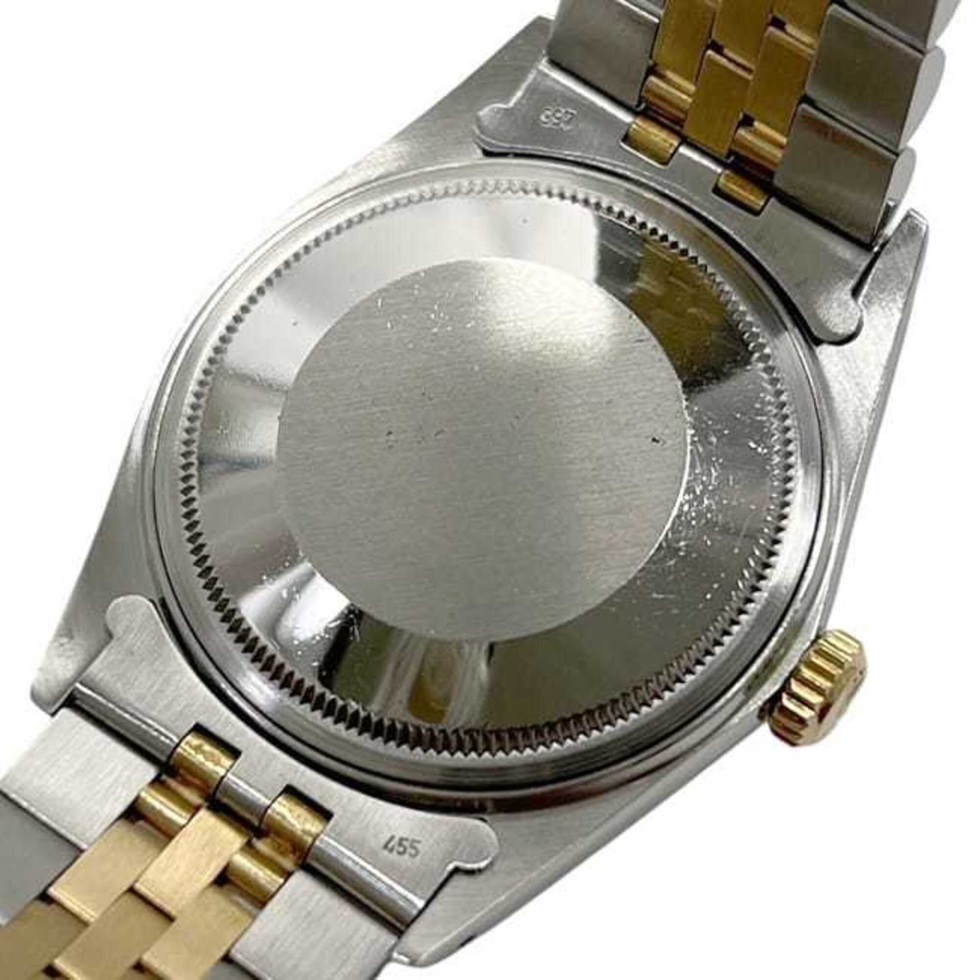 Rolex Datejust Gold Silver Watch 16013G Men's 10P Diamond 750 Stainless Steel Combination Automatic R313*** ROLEX