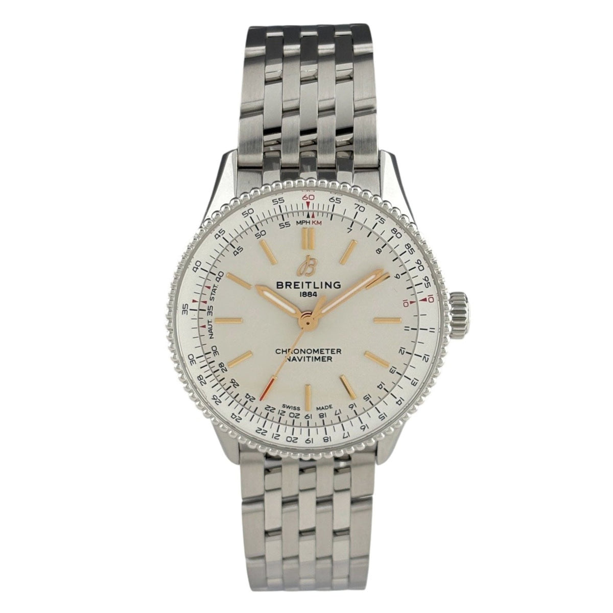 Breitling Navitimer A17327 Silver Dial 36mm Watch