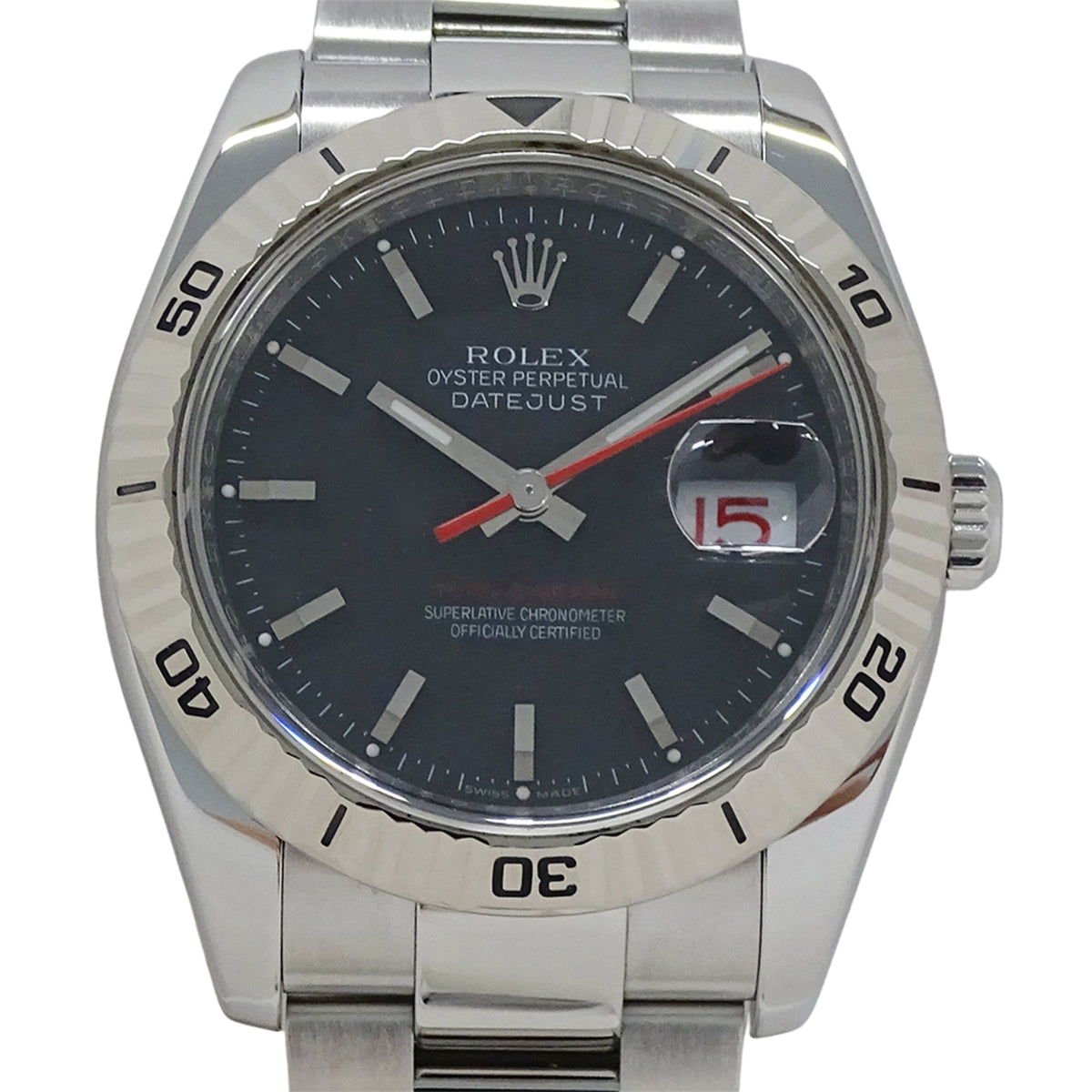 Rolex Datejust Turn-O-Graph 116264 F Black Dial 36mm Watch
