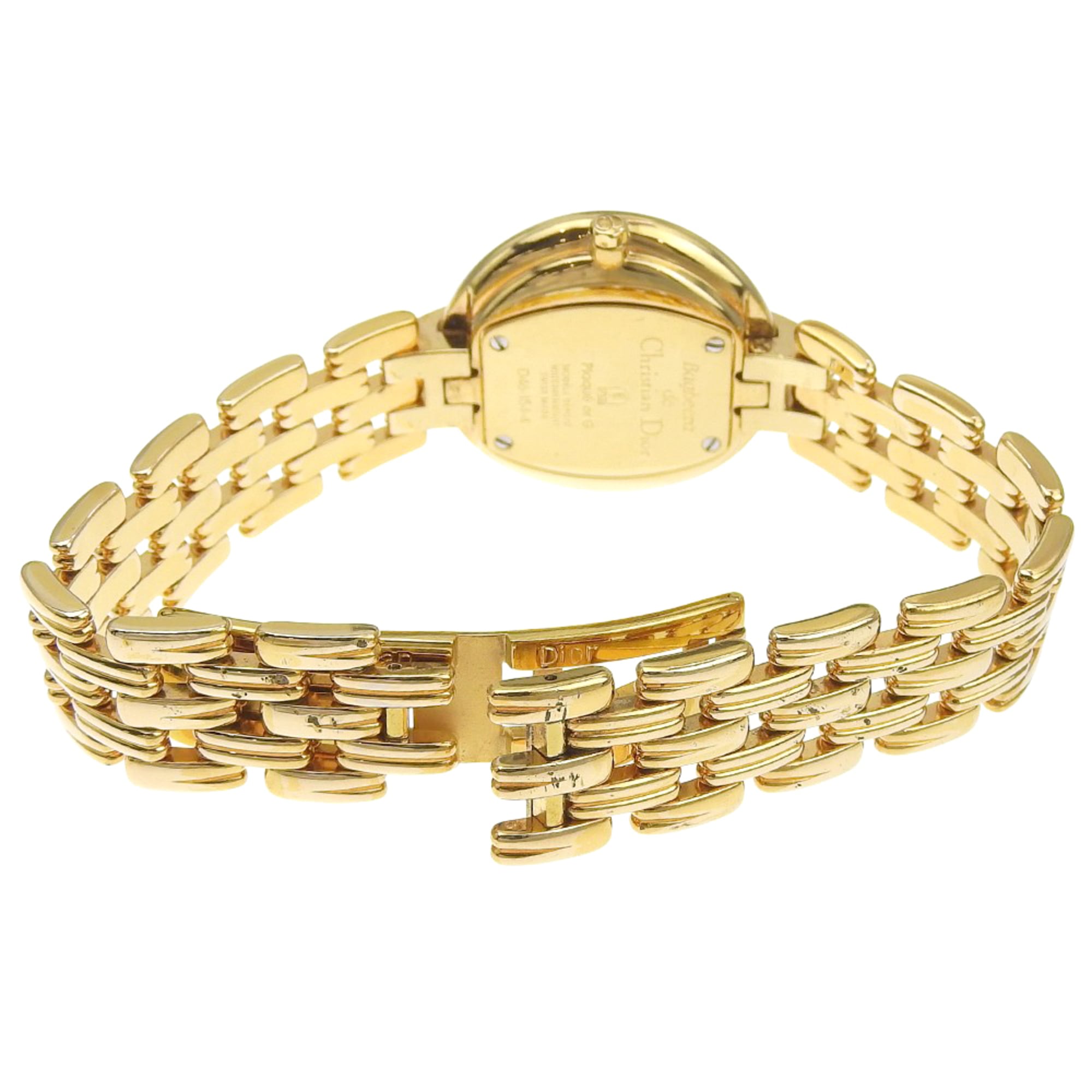 Christian Dior Bakira-horloge D46.154.4, roestvrij staal, quartz, analoog display, zwarte wijzerplaat, dameshorloge