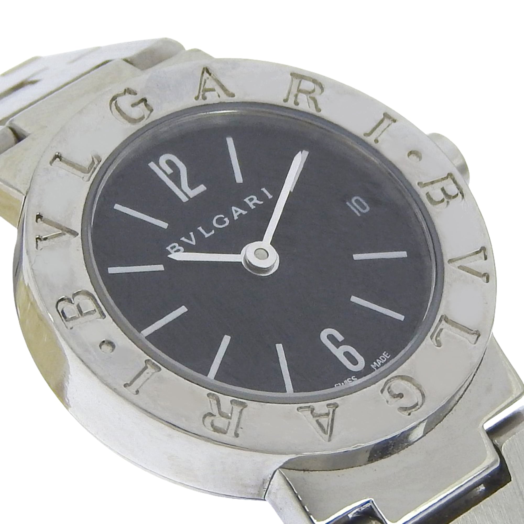 Montre BVLGARI BB23SS en acier inoxydableQuartz affichage analogique, cadran Noir pour femme