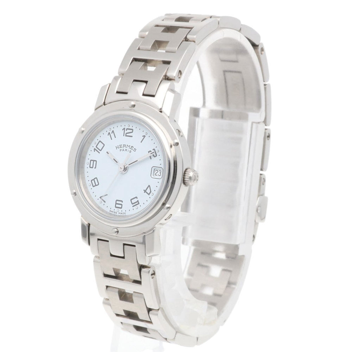 Hermes Clipper CL4.210 Silber Zifferblatt 23 mm Uhr
