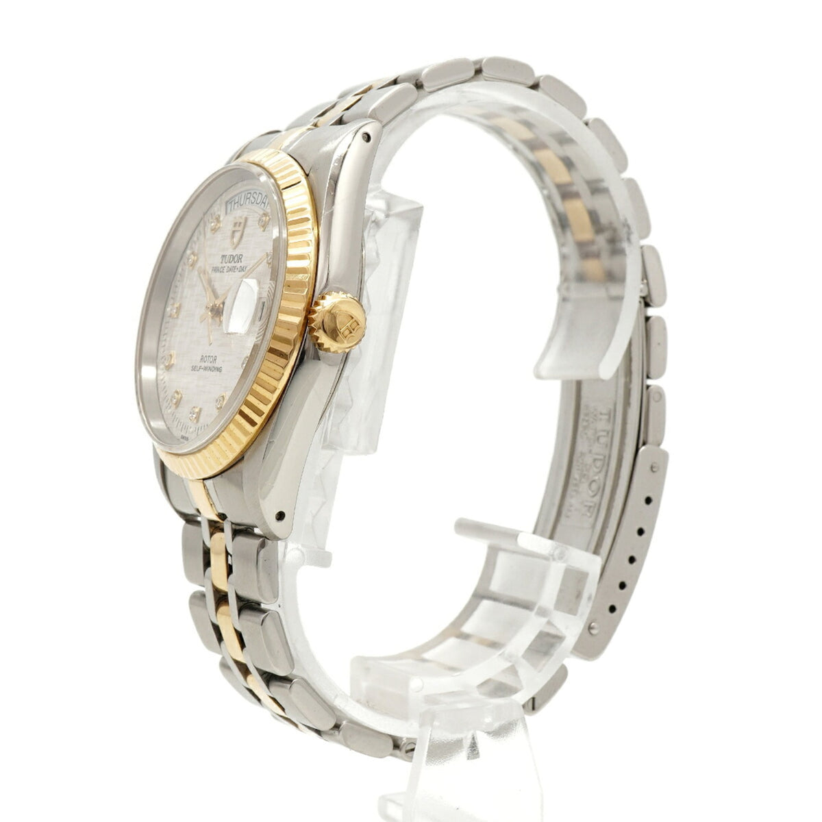 Tudor Prince Date-Day 10-Diamond 76213 Silver Dial 35mm Watch