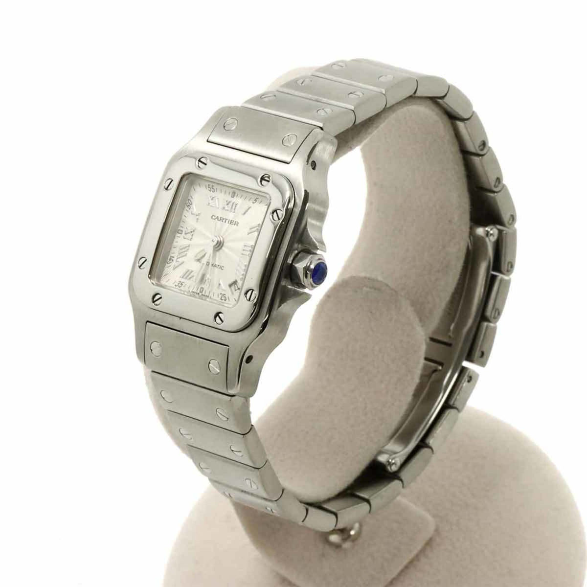 Cartier Santos Galbee SM W20044D6 horloge met zilveren wijzerplaat, 24 mm
