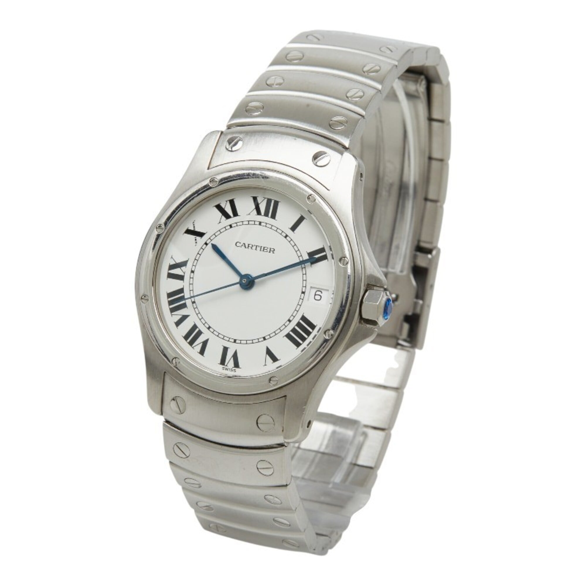 Cartier Santos Ronde LM W20026K1 Automatic (with manual ) White Dial Stainless Steel CARTIER