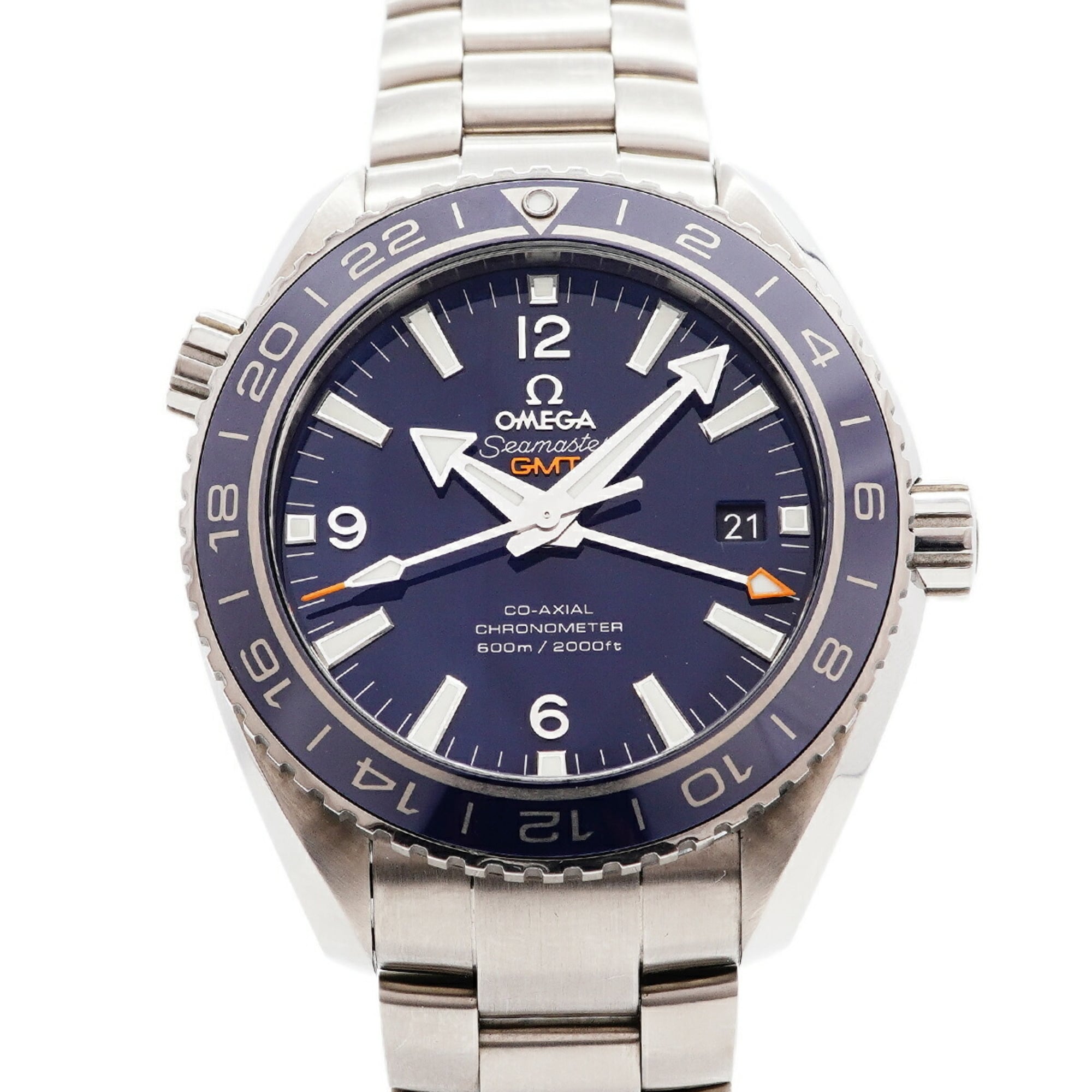 Montre Omega Seamaster Planet Ocean Gmt 232.90.44.22.03.001, cadran bleu, 43 mm
