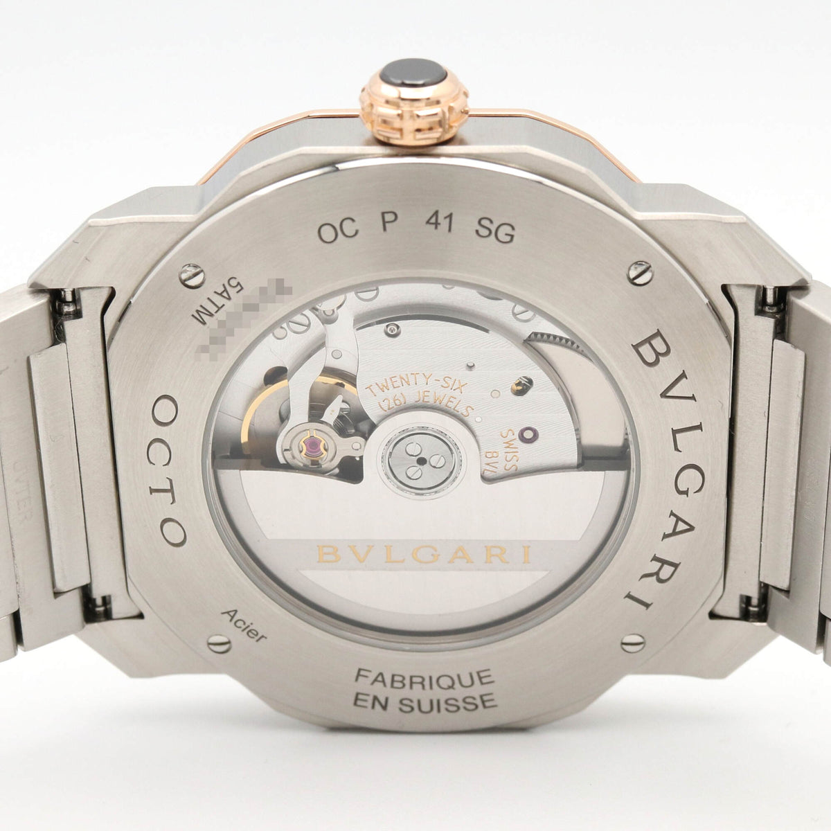 Bvlgari Bulgari BVLGARI Octo 18KPG (Rosa Gold) OCP41SG Schwarz Zifferblatt 41 mm Uhr