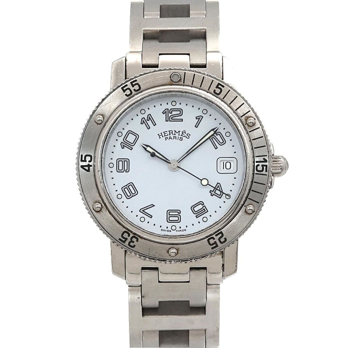 Hermes Clipper Diver CL7 710 White Dial 37mm Watch