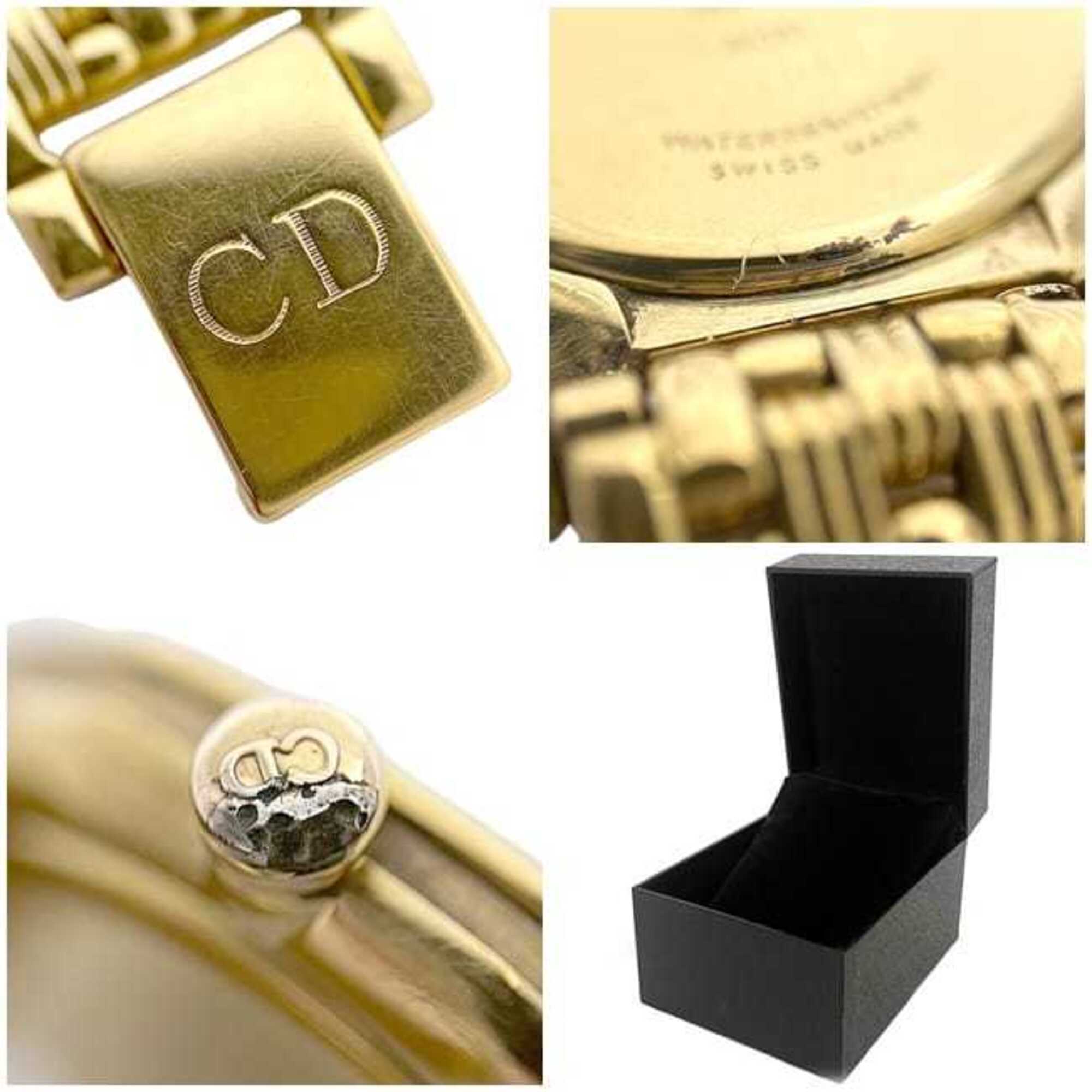 Christian Dior Swing Dress Watch Navy Gold 64151 Women's Stainless Steel Quartz 657***