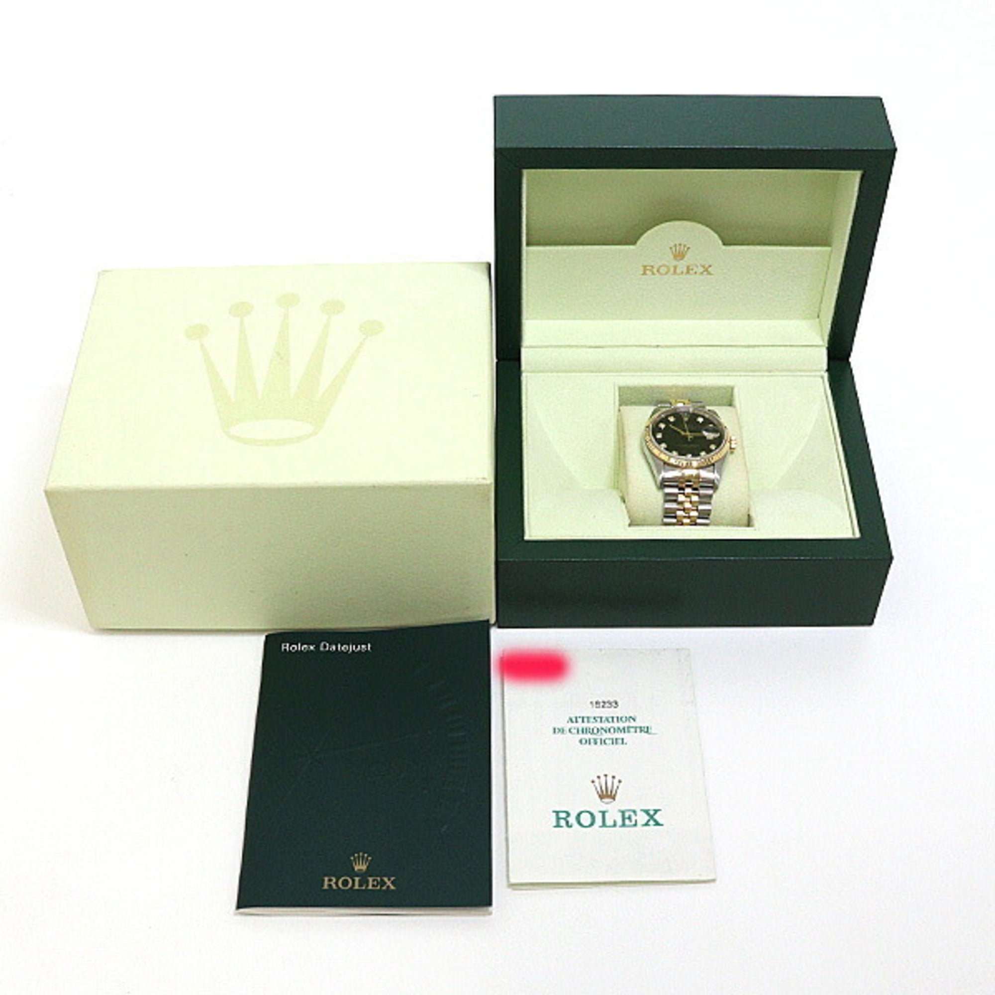 Rolex Datejust 16233G Black Dial 36mm Watch