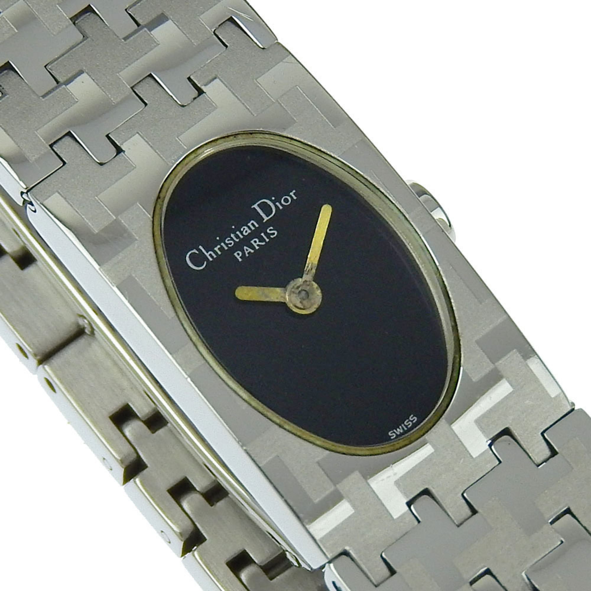 Christian Dior Miss Horloge D70-100 Roestvrij staal Kwarts Analoge wijzerplaat Zwarte wijzerplaat Dameshorloge