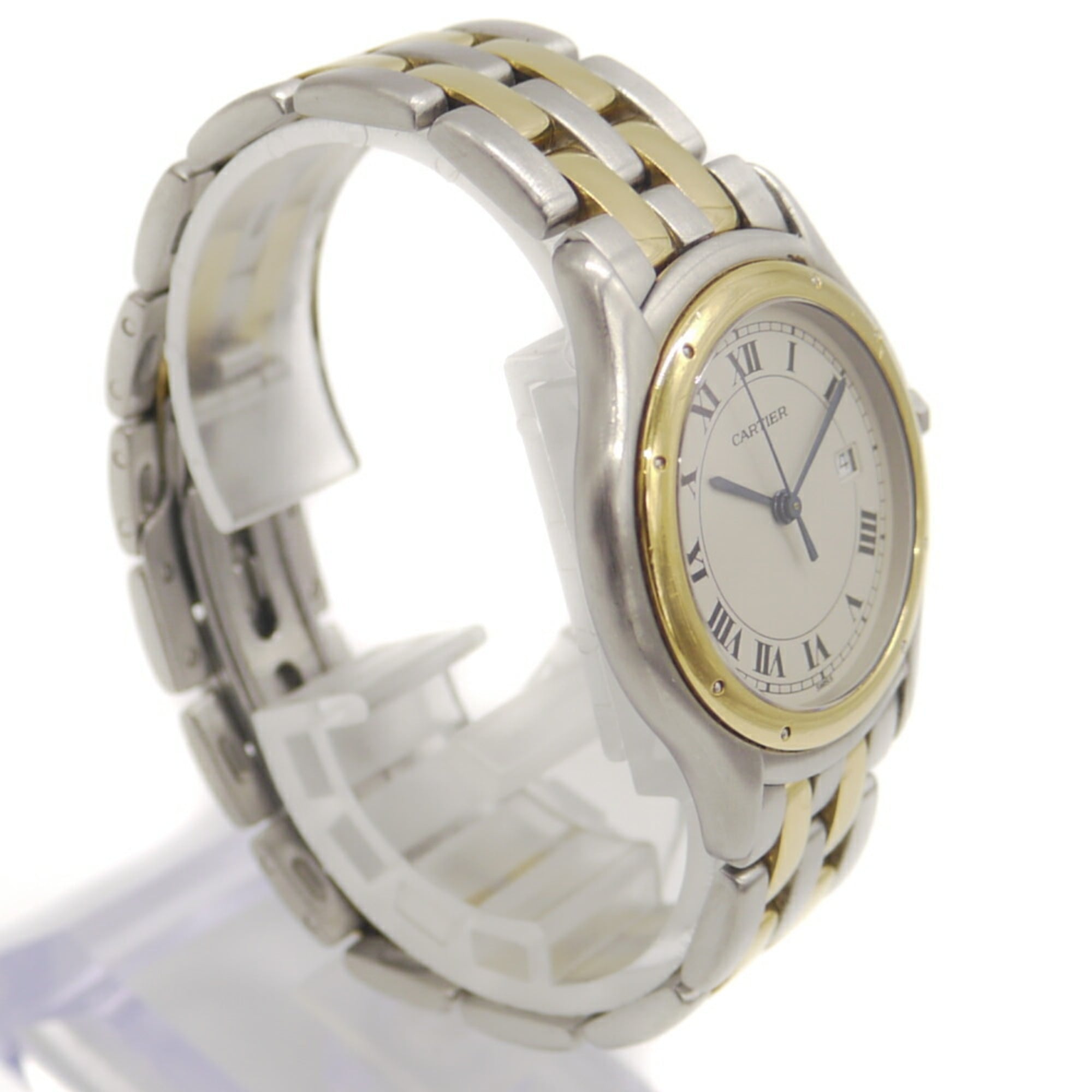 Cartier Panthère Cougar LM Quartz W35006B6 Ivory Dial Watch SS/YG