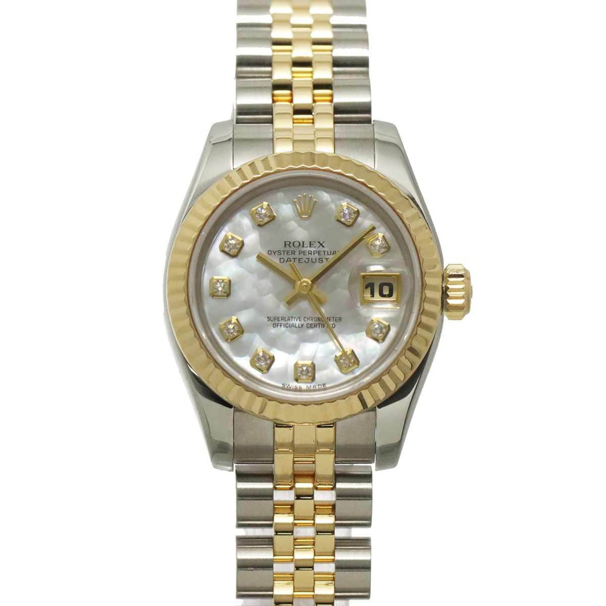 Montre Rolex Datejust 179173NG Blanc avec cadran « shell » de 26 mm