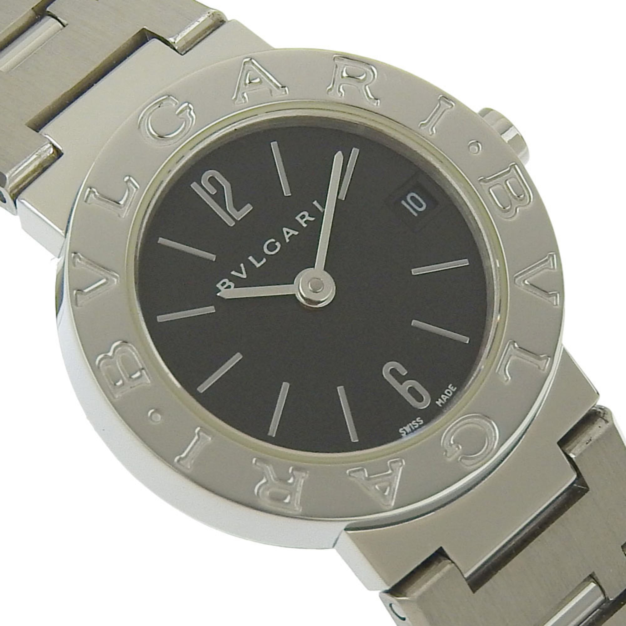 Montre BVLGARI BB23SS en acier inoxydableQuartz affichage analogique, cadran Noir pour femme