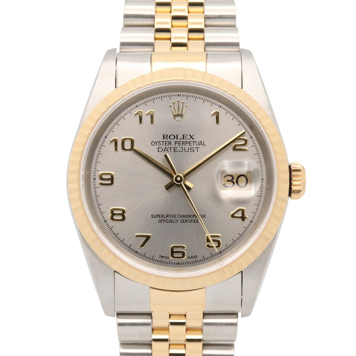 Rolex Datejust K-serie 18K (16233, grijze wijzerplaat, 36 mm) horloge