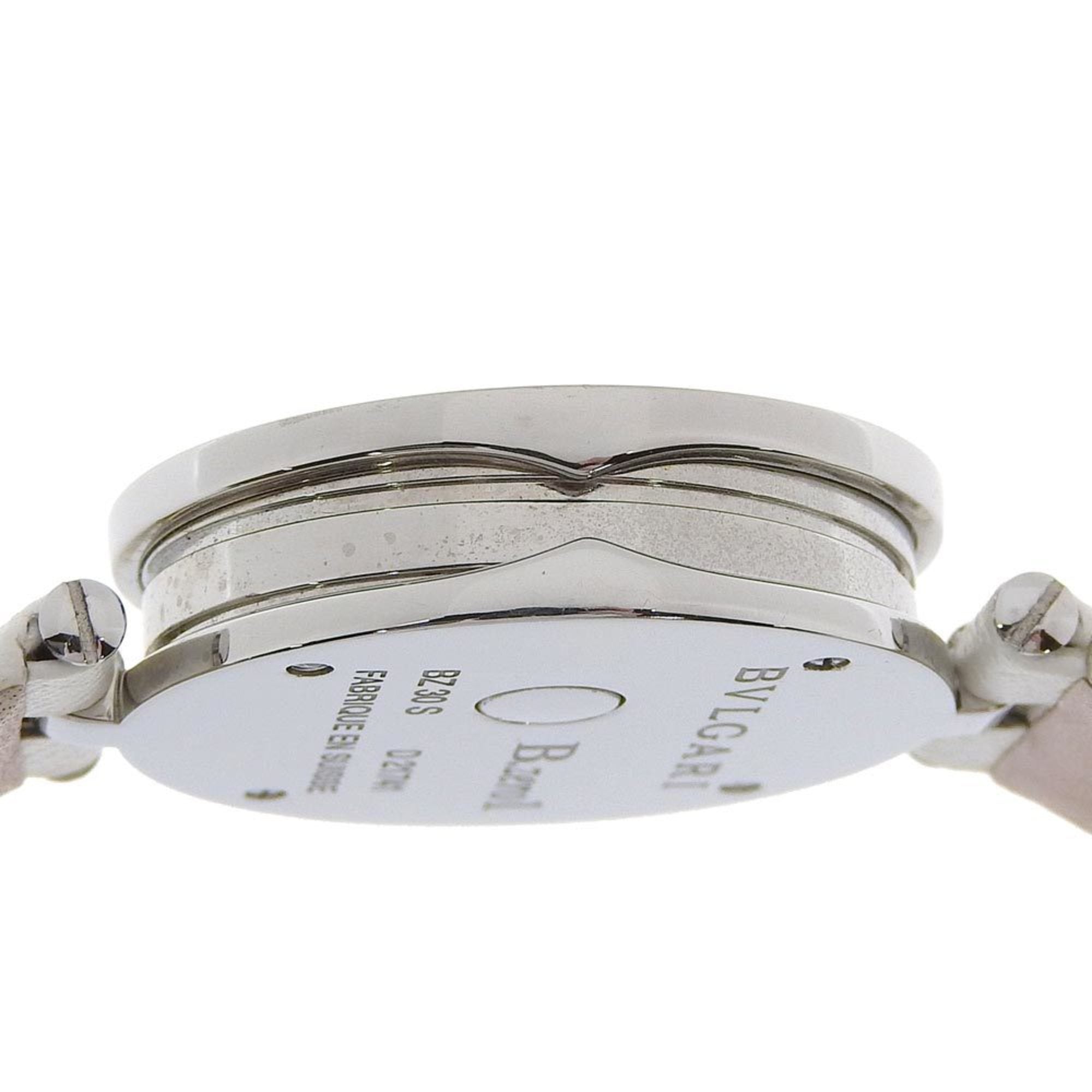 BVLGARI B-zero1 Watch BZ30FDSL Stainless Steel x Leather Flower Quartz