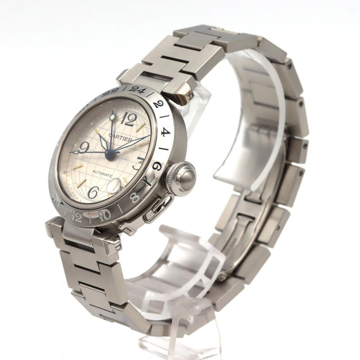 Cartier Pasha C GMT W31029M7 Silber Zifferblatt 35 mm Uhr