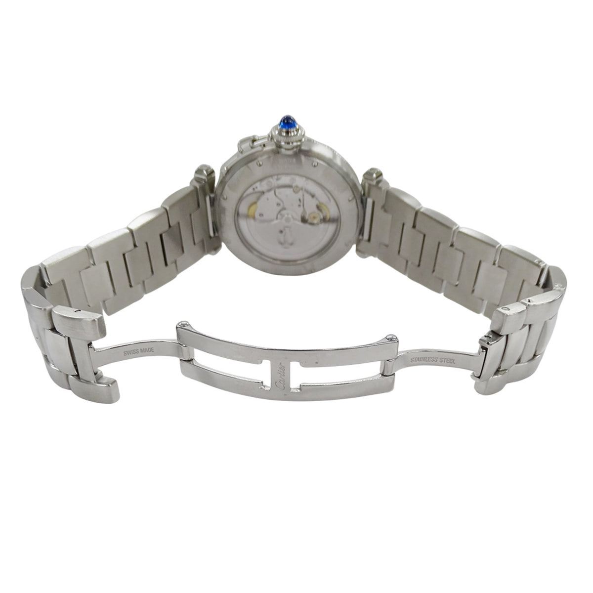 Cartier Pasha Grid Date W31040H3 Silver Dial 38mm Watch