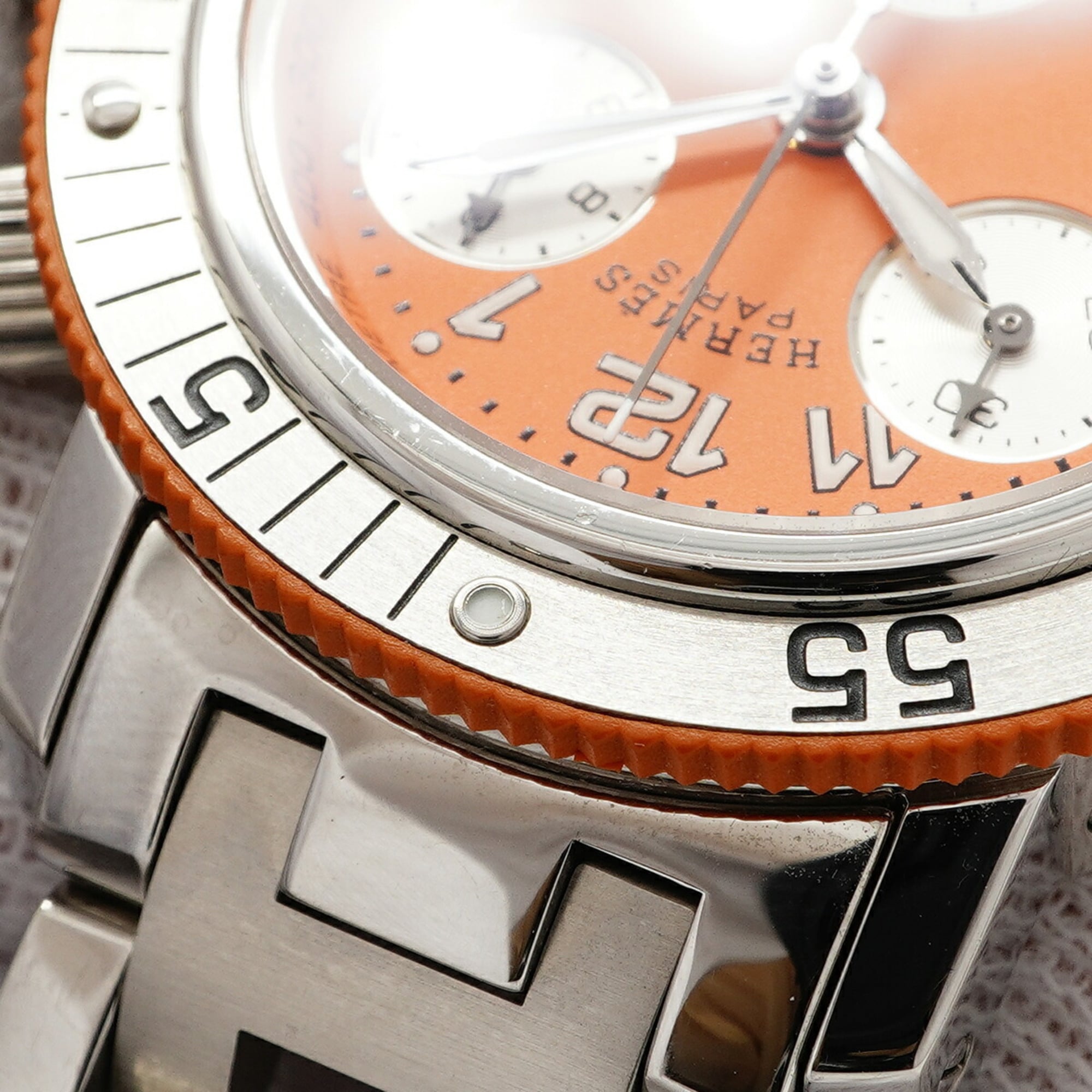 Hermes Clipper Diver CL2.316 Orange Dial Women's Watch
