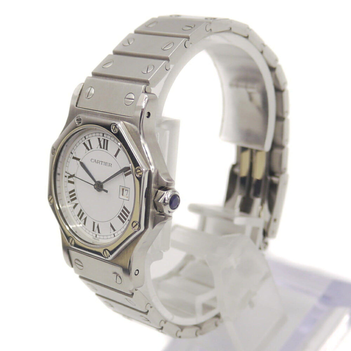 Cartier Santos Octagon LM 2965 White Dial 29mm Watch