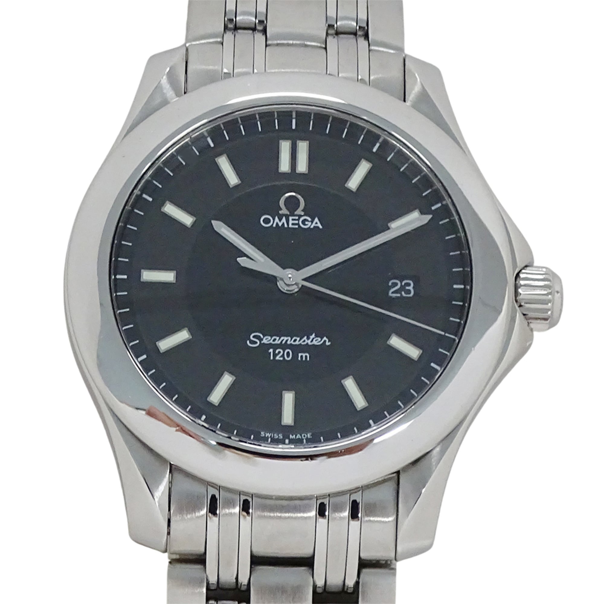 Omega Seamaster 2511.52 Men's Watch, Brand Name, 120m Water Resistant, Date Display, Quartz Movement, Stainless Steel (SS), Silver & Black