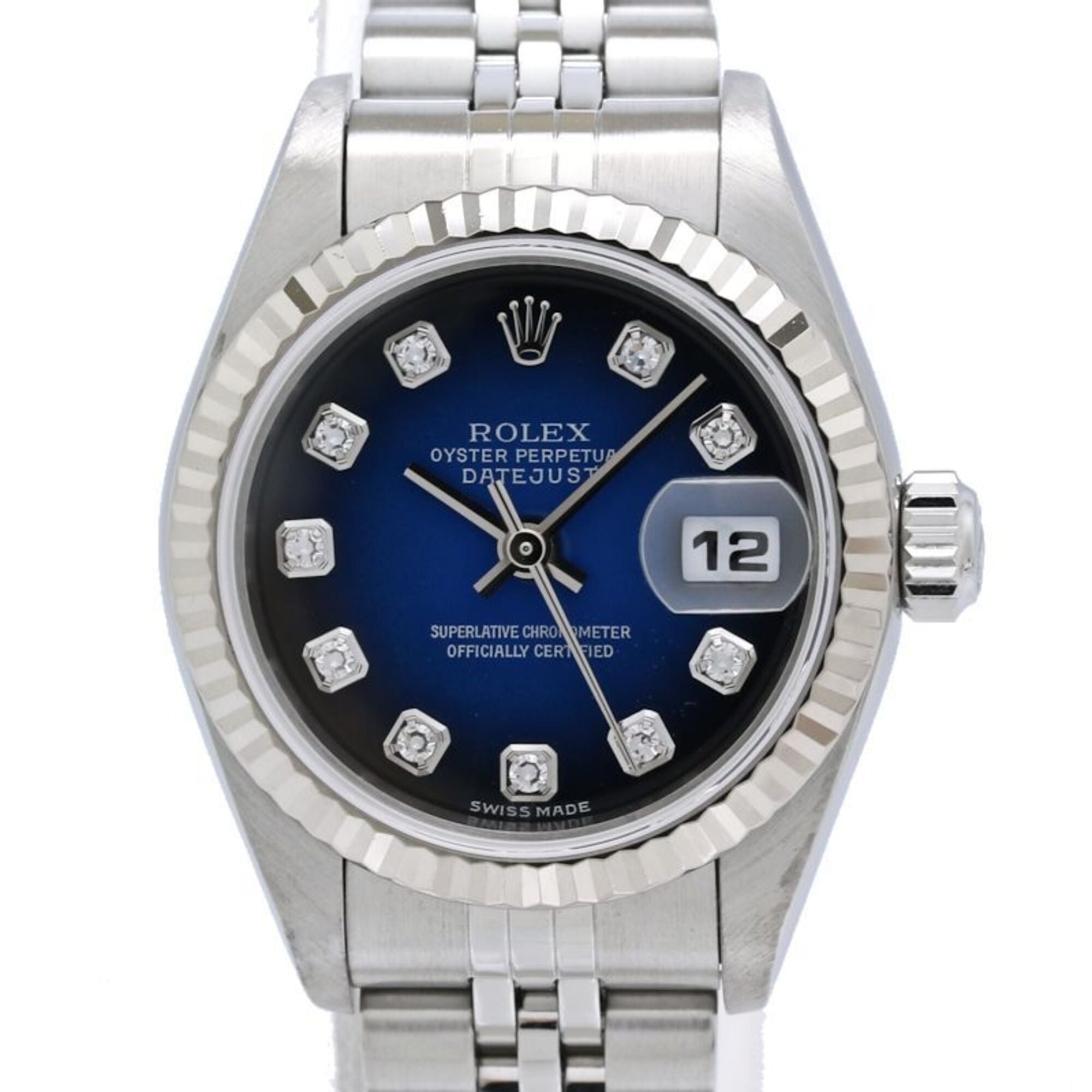 Rolex Datejust 10P Diamond 79174G Blue gradient Dial 26mm Watch