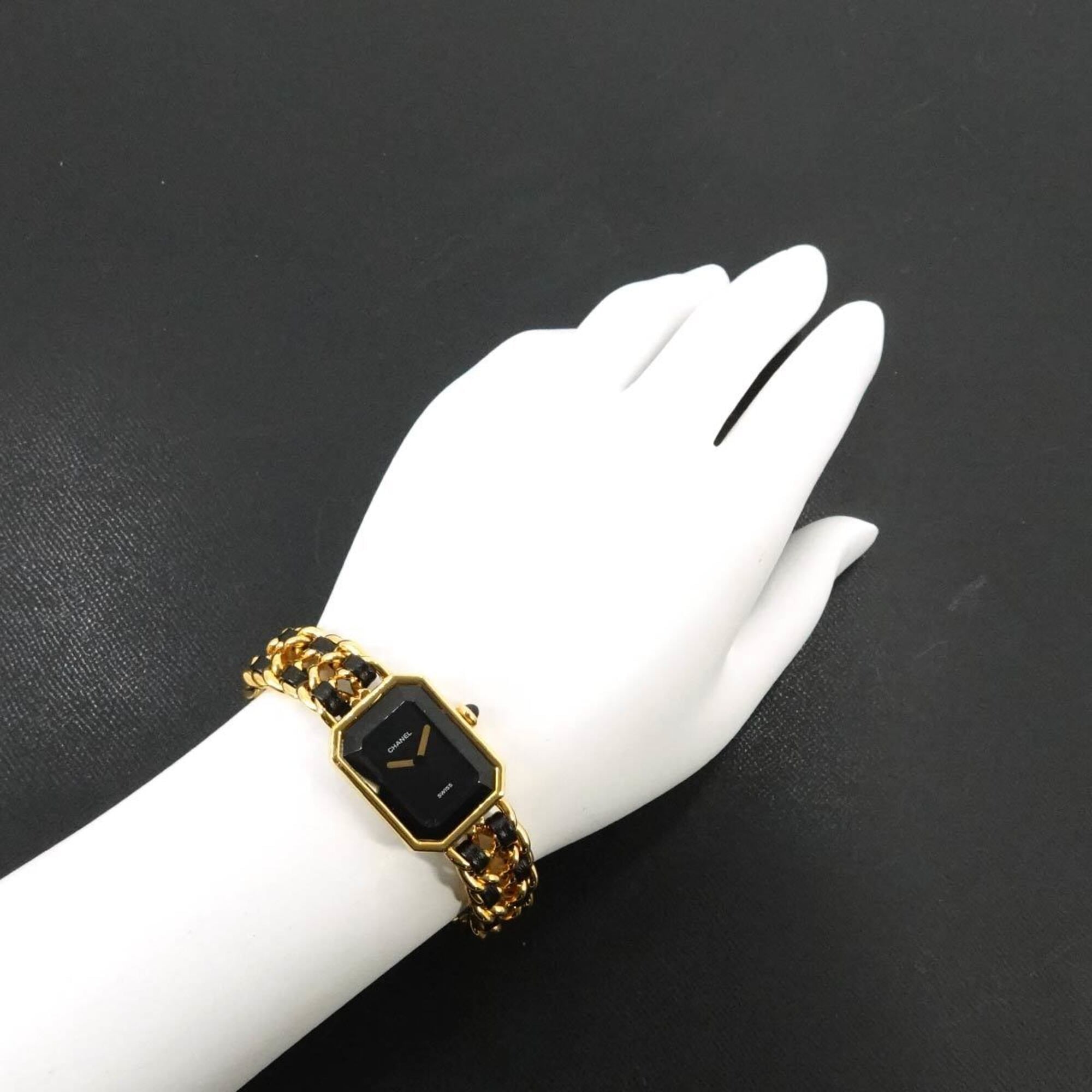 Chanel Premiere S-size H0001 Wo Black Gold Quartz