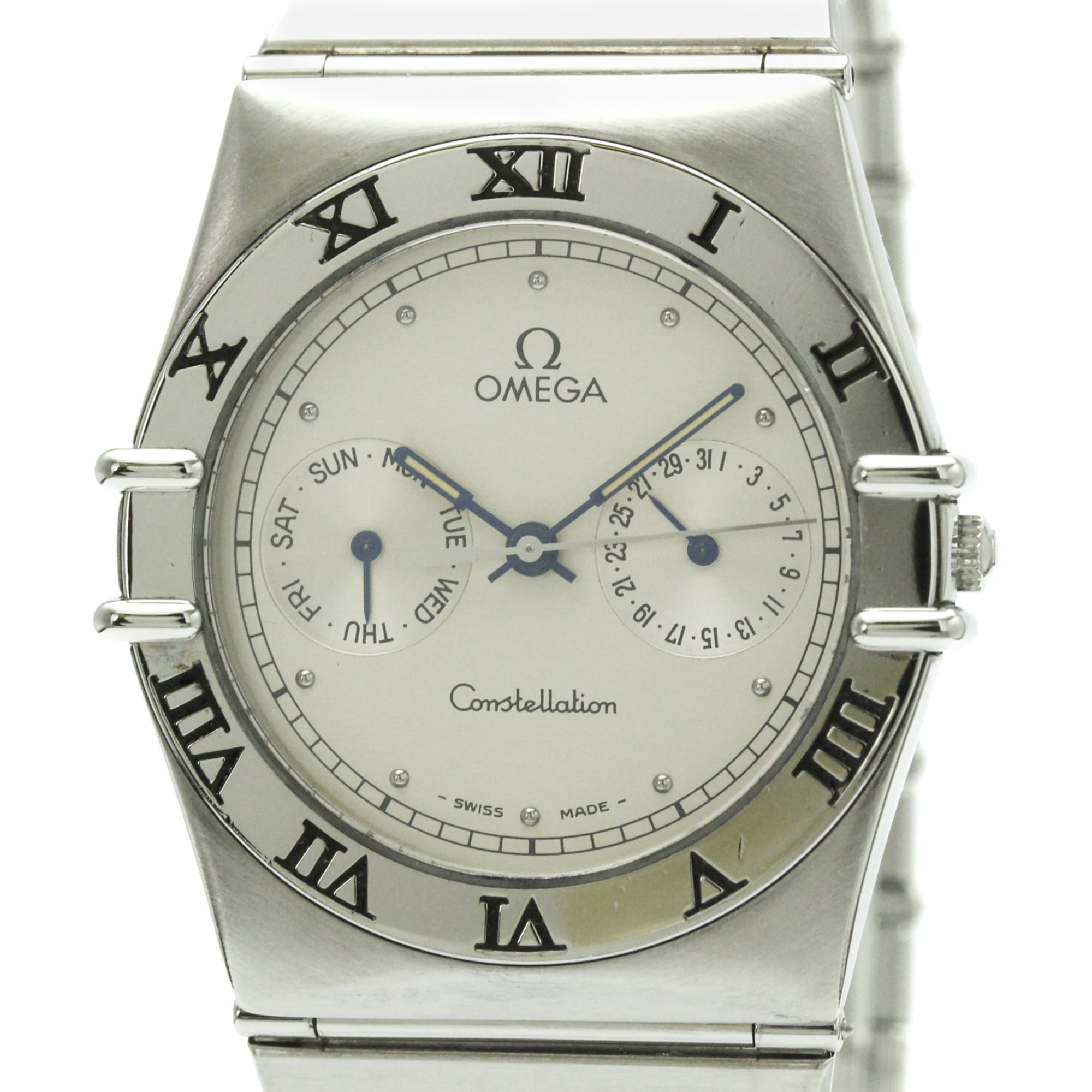 OMEGA Constellation Day Date Steel Quartz Mens Watch 396.1070 Polished