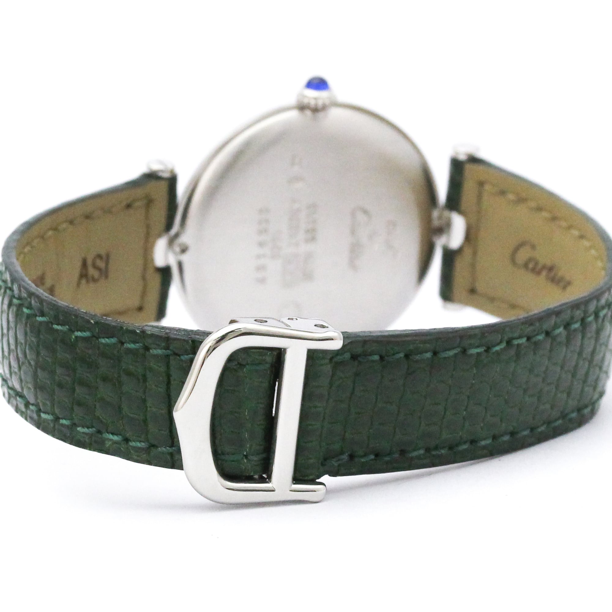 CARTIER Must Colisee Silver 925 Leather Quartz Ladies Watch