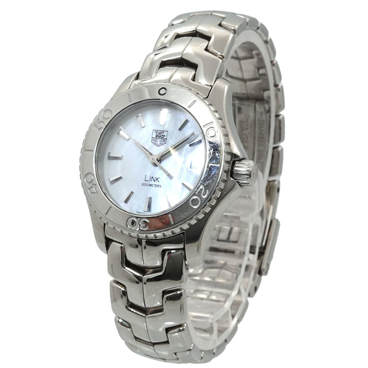 TAG Heuer Link WJ1313-0 Weiß Zifferblatt in Muscheloptik, 27 mm Uhr