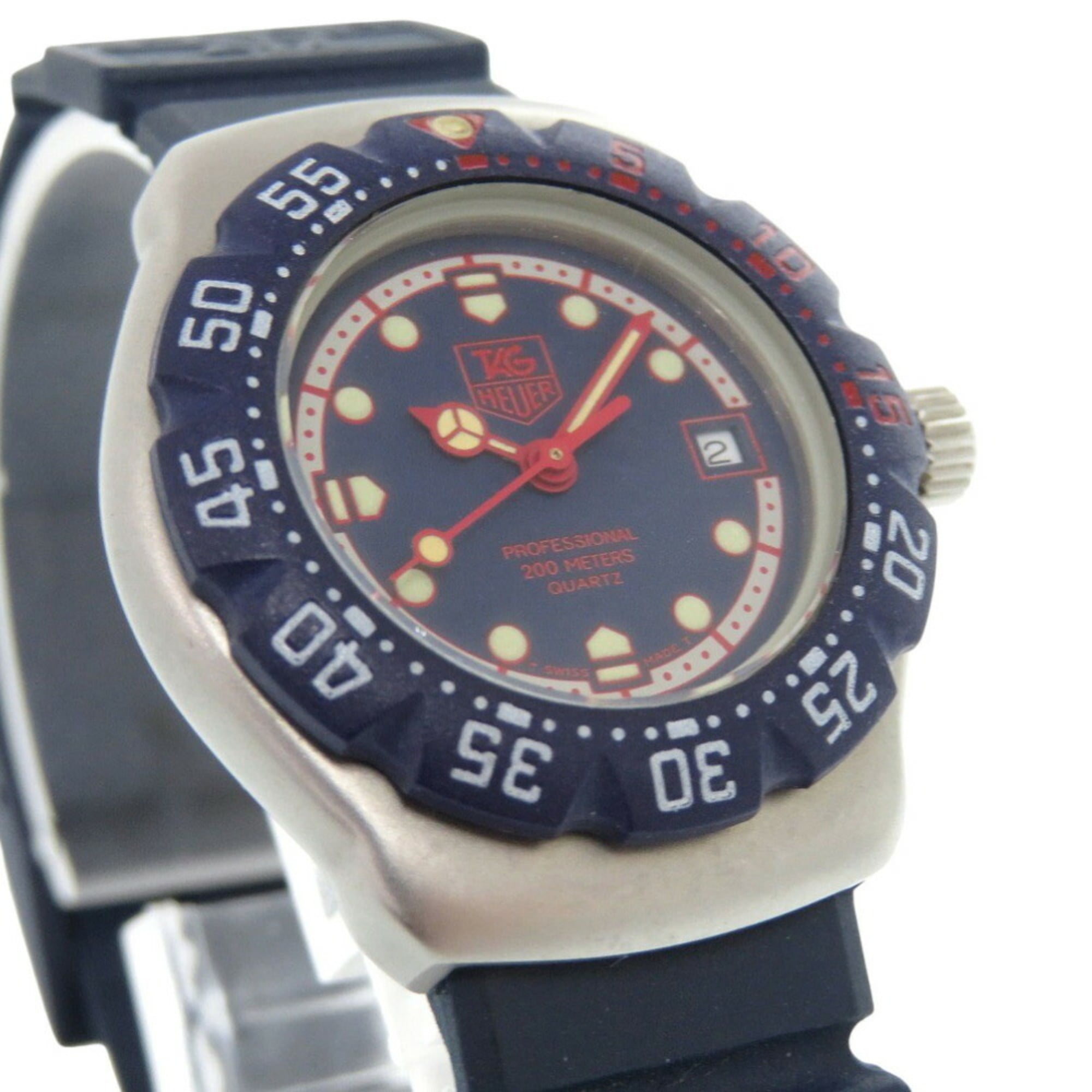 TAG Heuer Formula 1 370.508 Armbanduhr aus Edelstahl mit Kautschukarmband in MarineblauQuarz 1911 HEUER