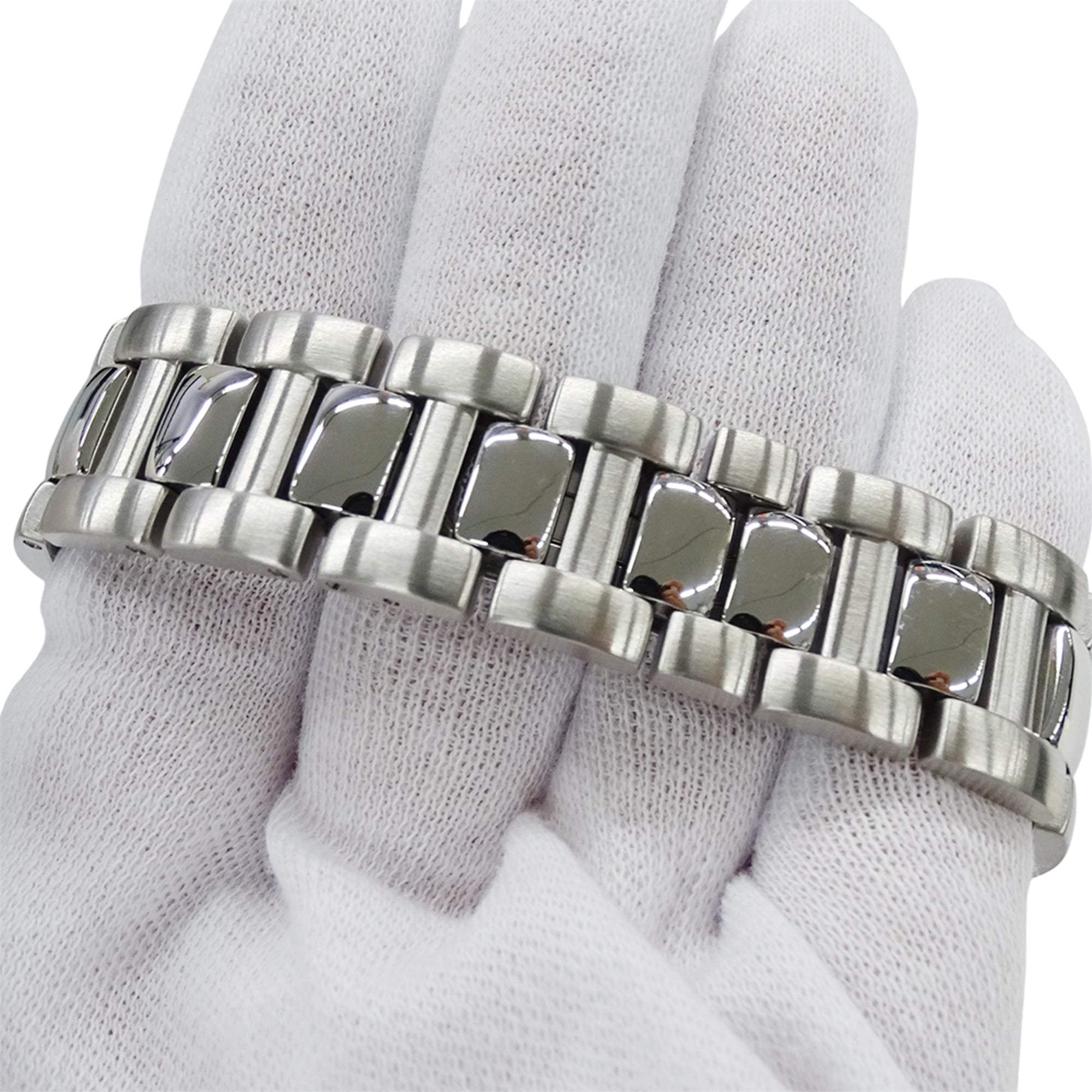 Cartier Pasha Grid Date Automatic Watch for Men, Stainless Steel (SS) W31040H3, Silver, Open Caseback