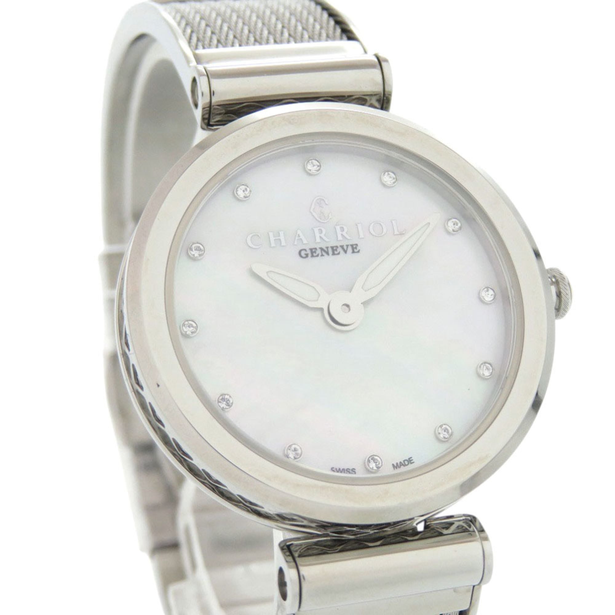Ongebruikt Charriol FOREVER-horloge FE32.101.000, roestvrij staal, witte wijzerplaat, quartz-polshorloge 1439 CHARRIOL
