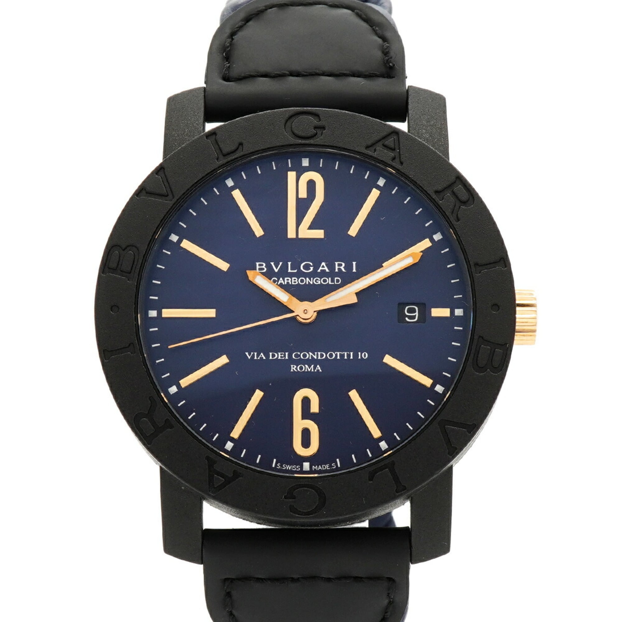 Bvlgari Carbon BB40CL Blue Dial Carbon fiber 40mm Watch