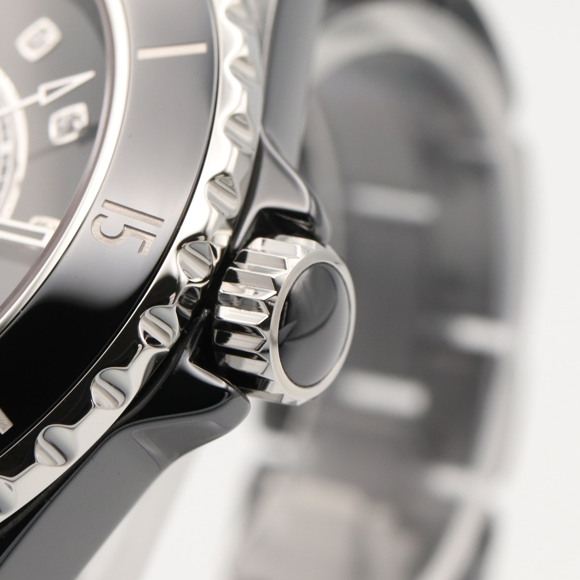 Chanel J12 12-Diamond Ceramic Diamond Black H5702 Black Dial 38mm Watch