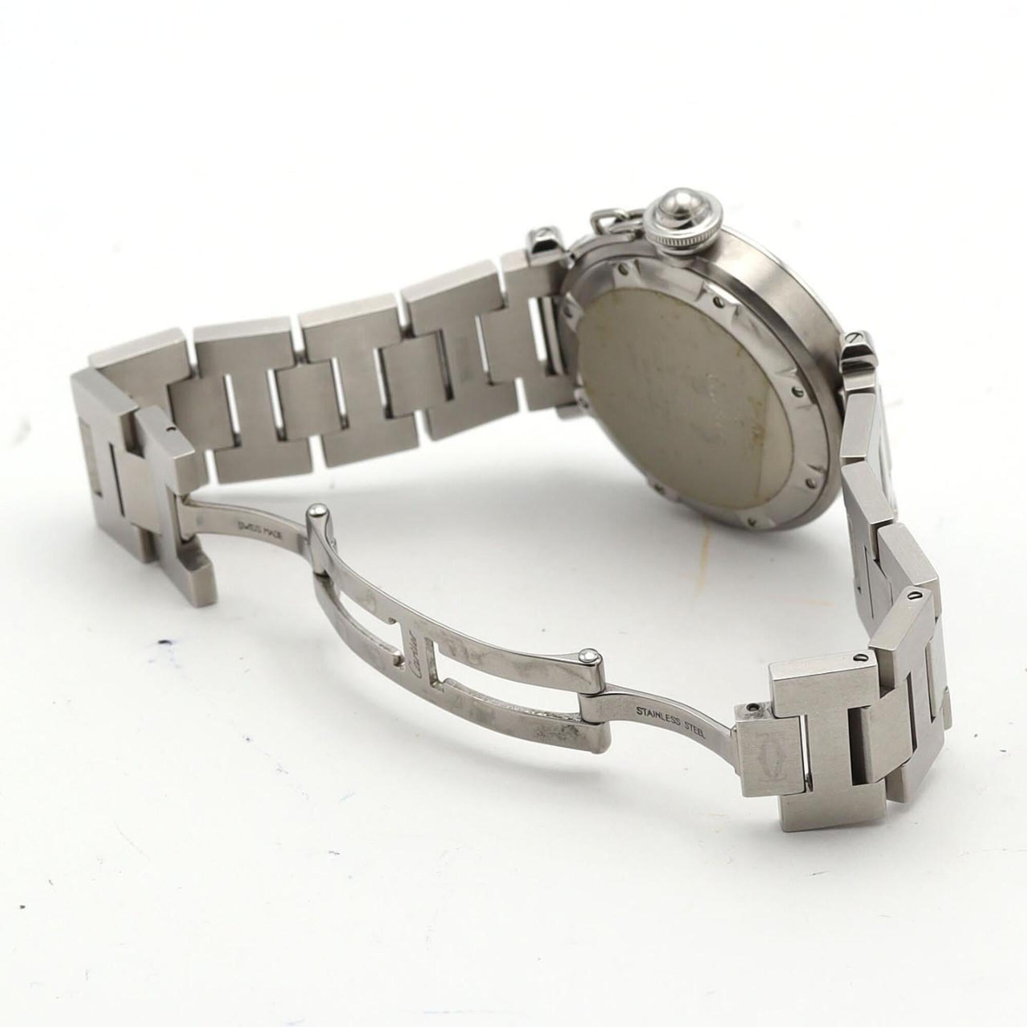 Cartier Pasha C GMT W31029M7 Stainless Steel Automatic Watch