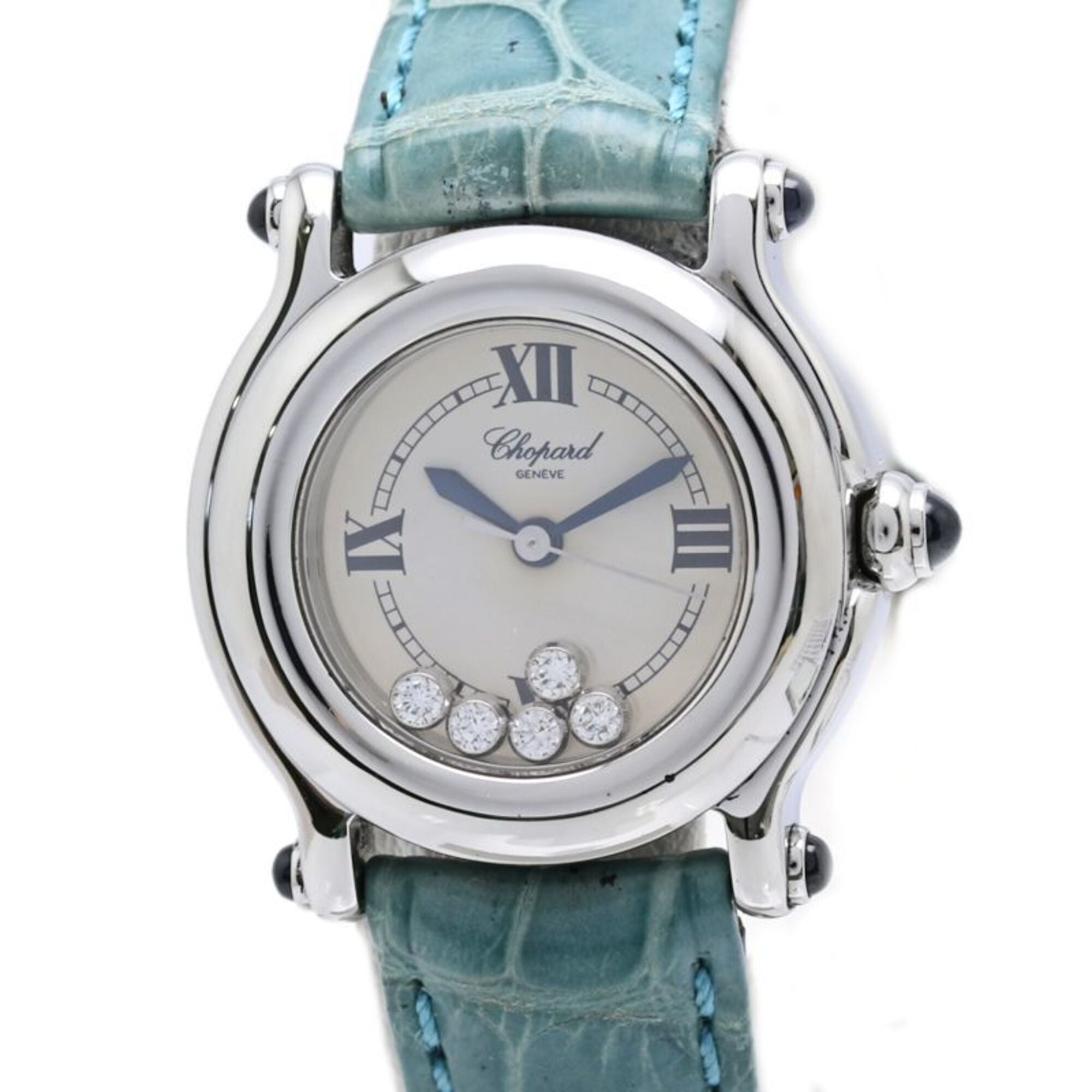 Chopard Happy Sport 5P Diamond 27 8245-23 Women's Watch Stainless Steel x Cowhide Leather 40402