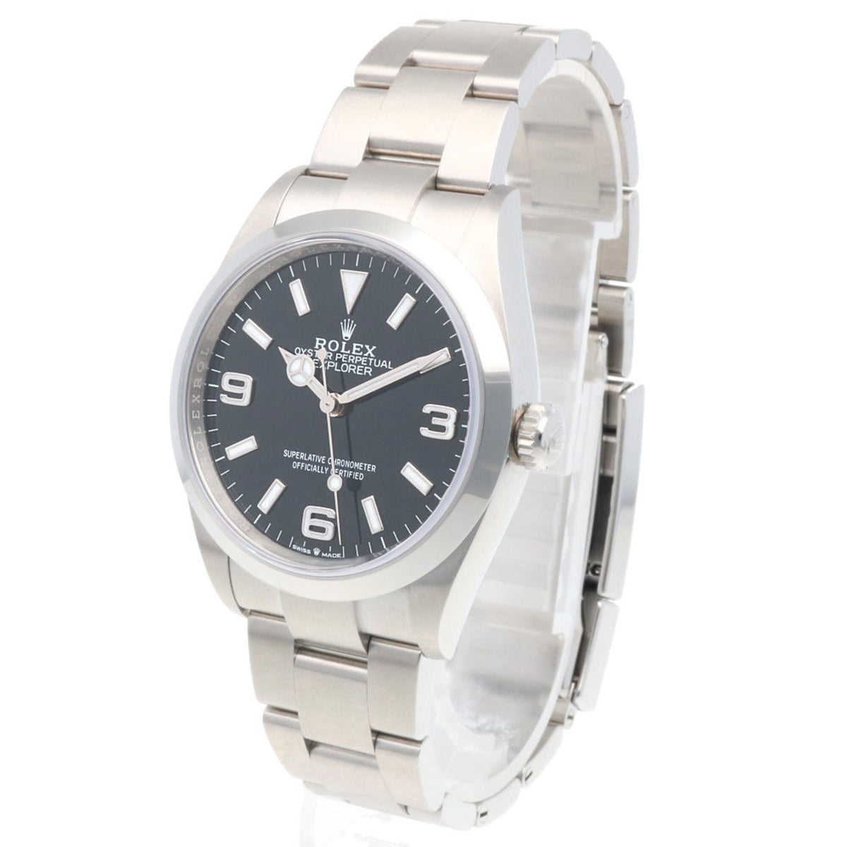 Rolex Explorer Oyster Perpetual 124270 met zwarte wijzerplaat, 36 mm