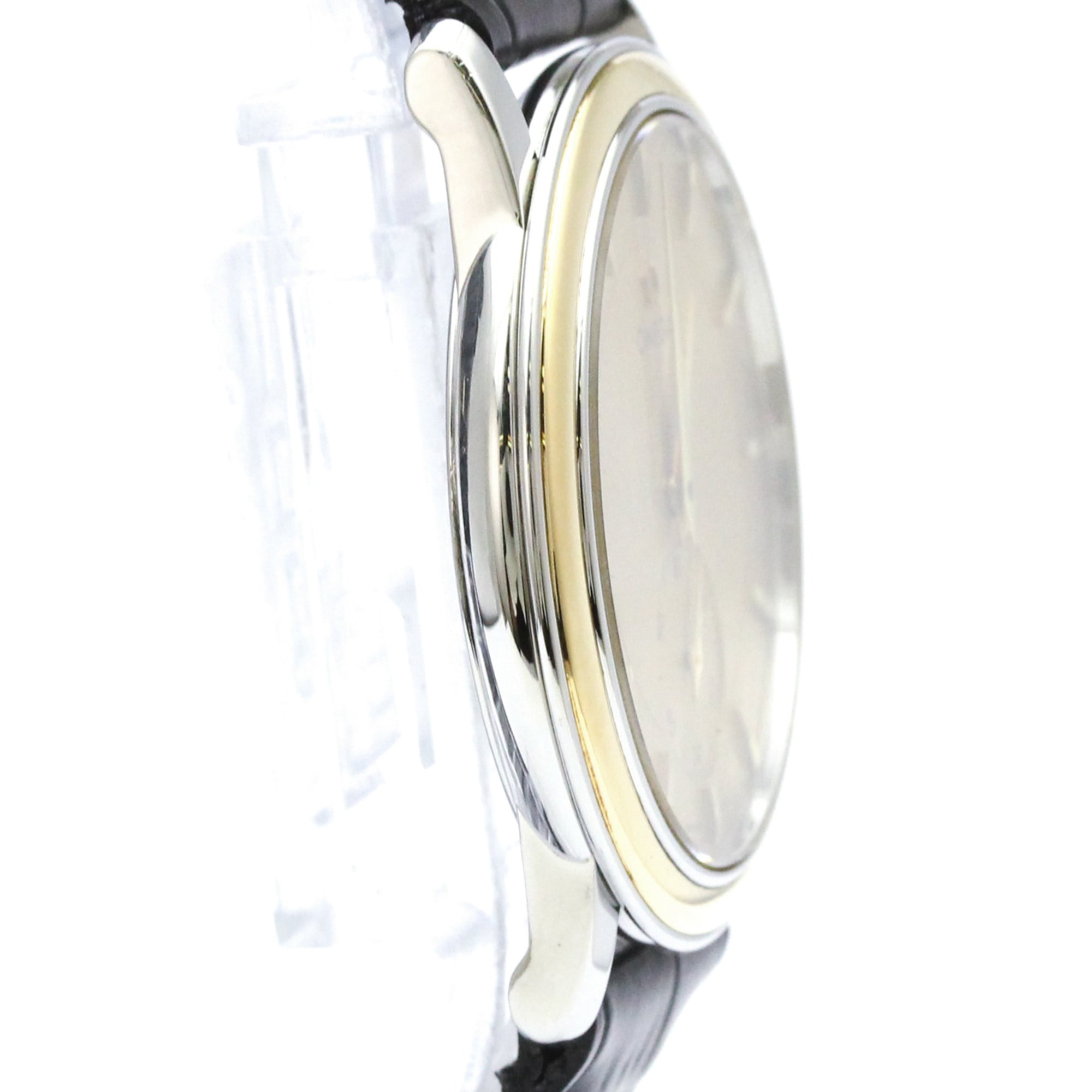 OMEGA De Ville Prestige 18K Gold Steel Hand-Winding Mens Watch 4720.11.01 Polished