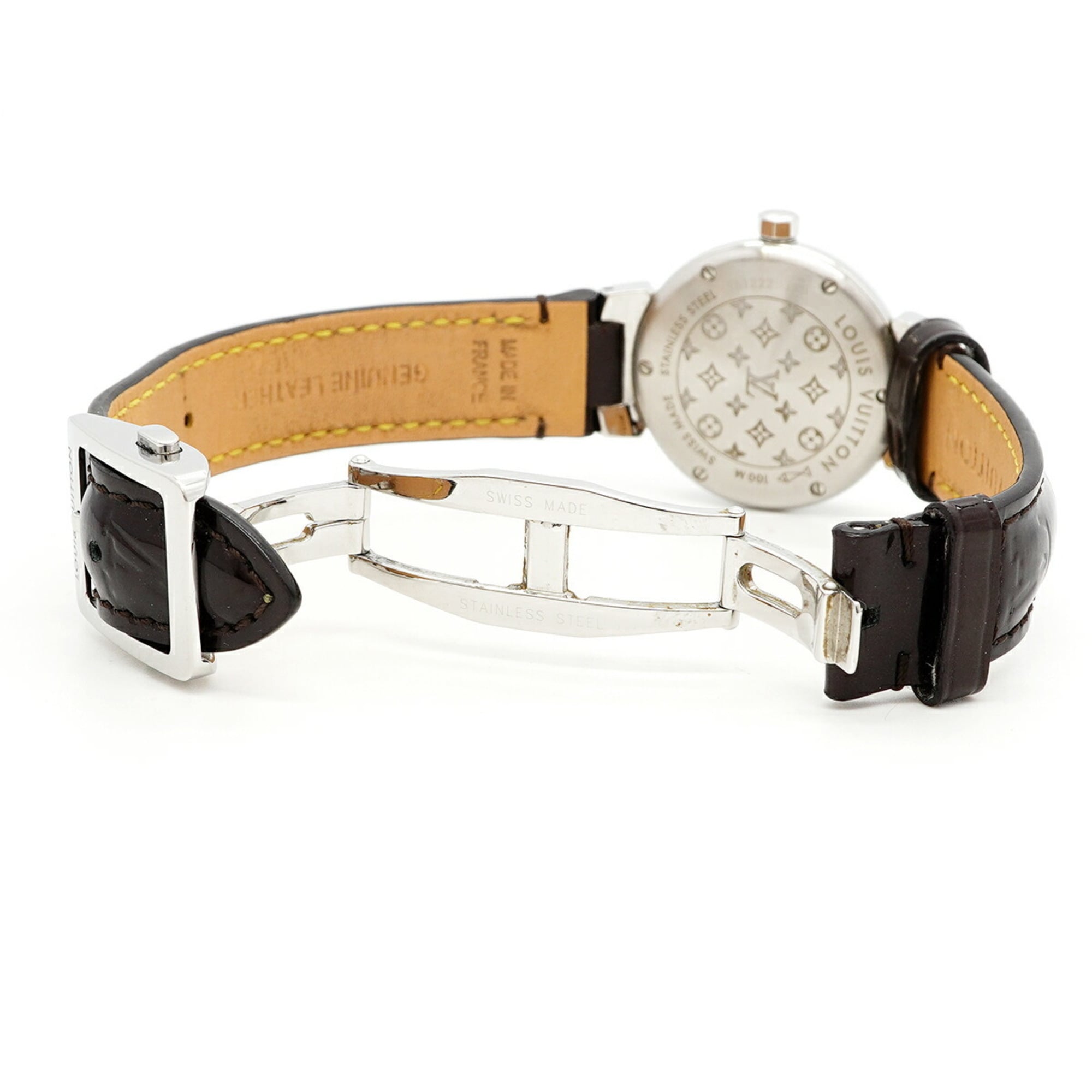 Louis Vuitton Tambour Q121K dameshorloge met zilveren wijzerplaat