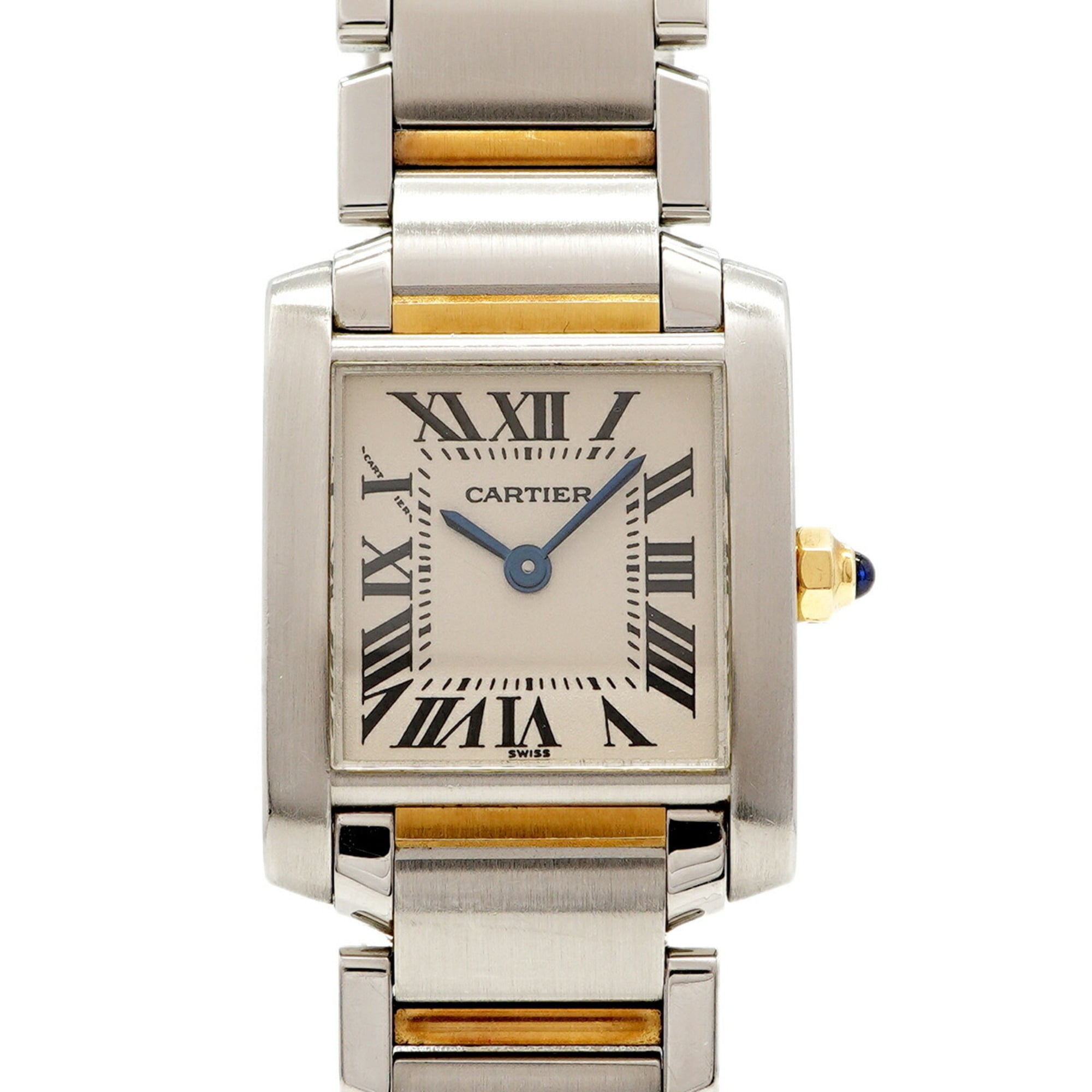 Cartier Tank FranÃ§aise SM Two-Tone W51007Q4 White Dial Women's Watch
