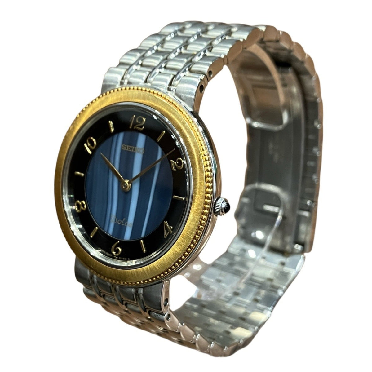 Montre Seiko Dolce 8N40-6050, cadran bleu, 32 mm