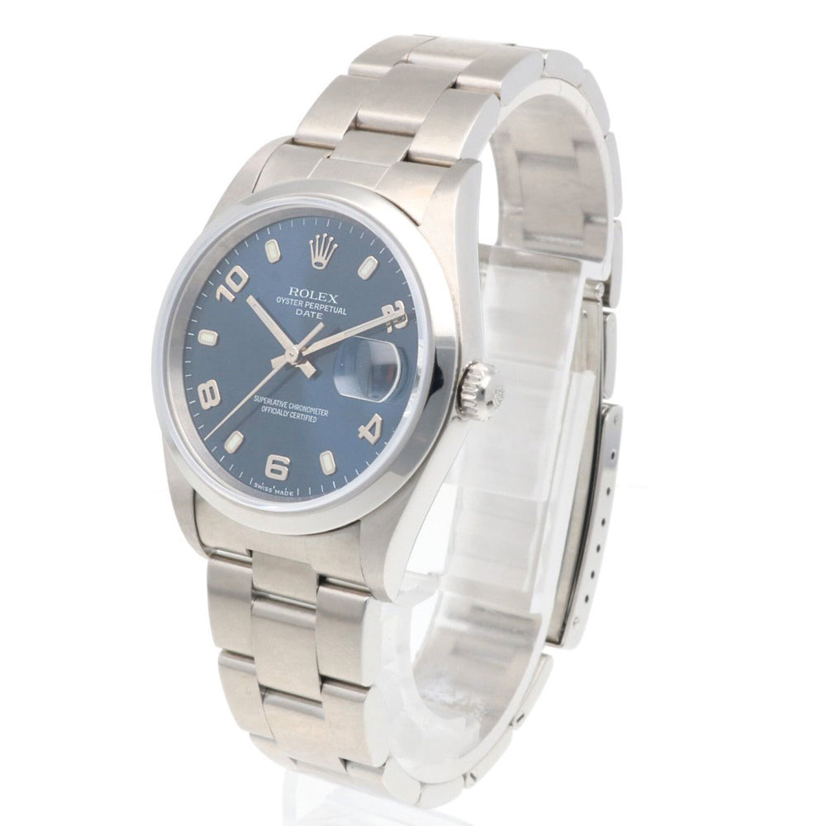 Rolex Datum Oyster Perpetual 15200, marineblaues Zifferblatt, 34 mm Uhr