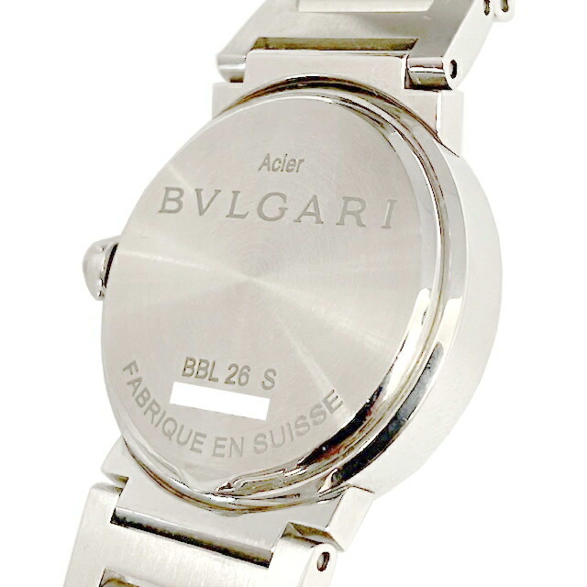 BVLGARI Bulgari BBL26S kwartshorloge voor dames, roestvrij staal, schelpvormige wijzerplaat, 26 mm
